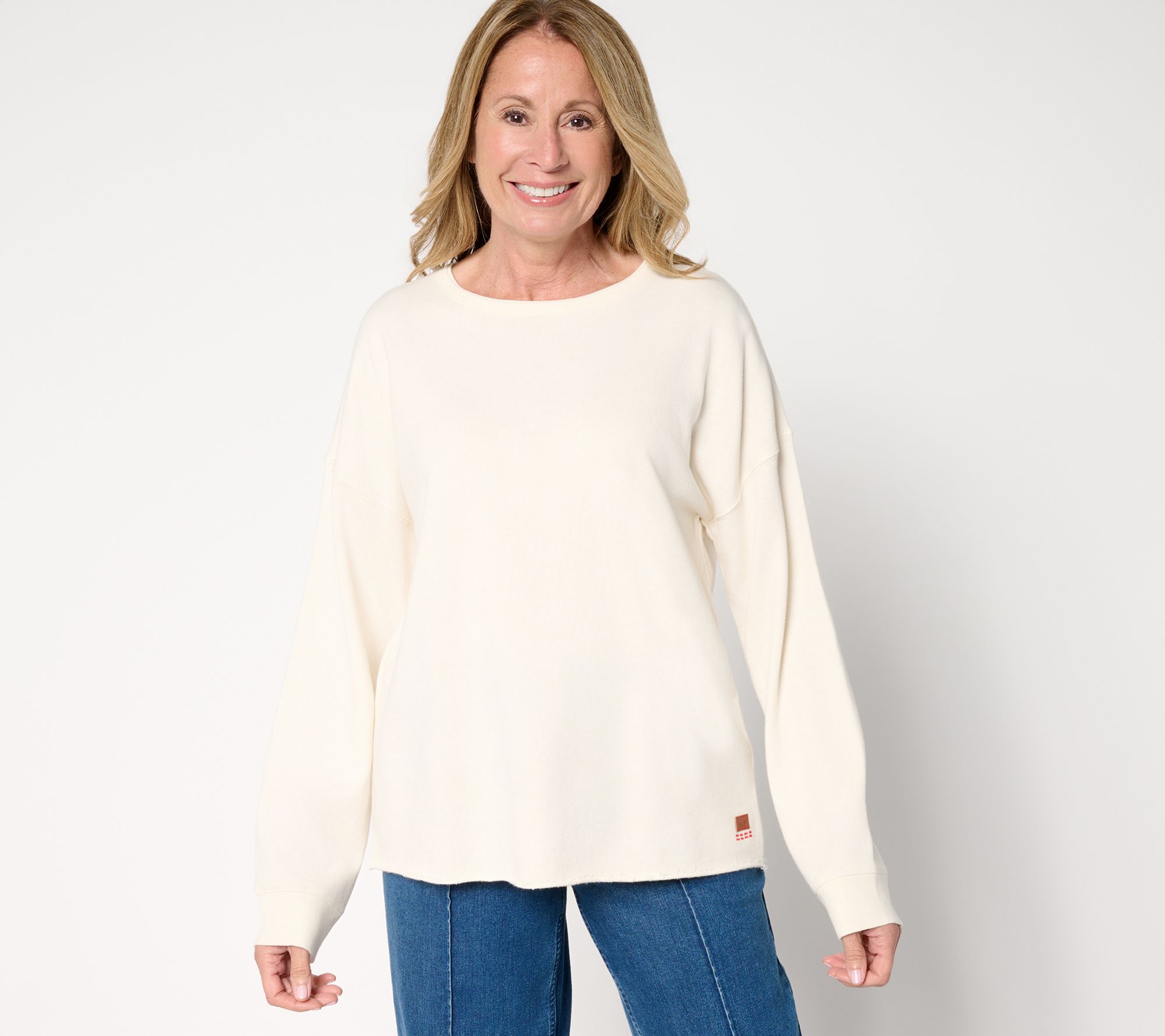 "As Is" Peace Love World French Terry Crew Neck Pullover