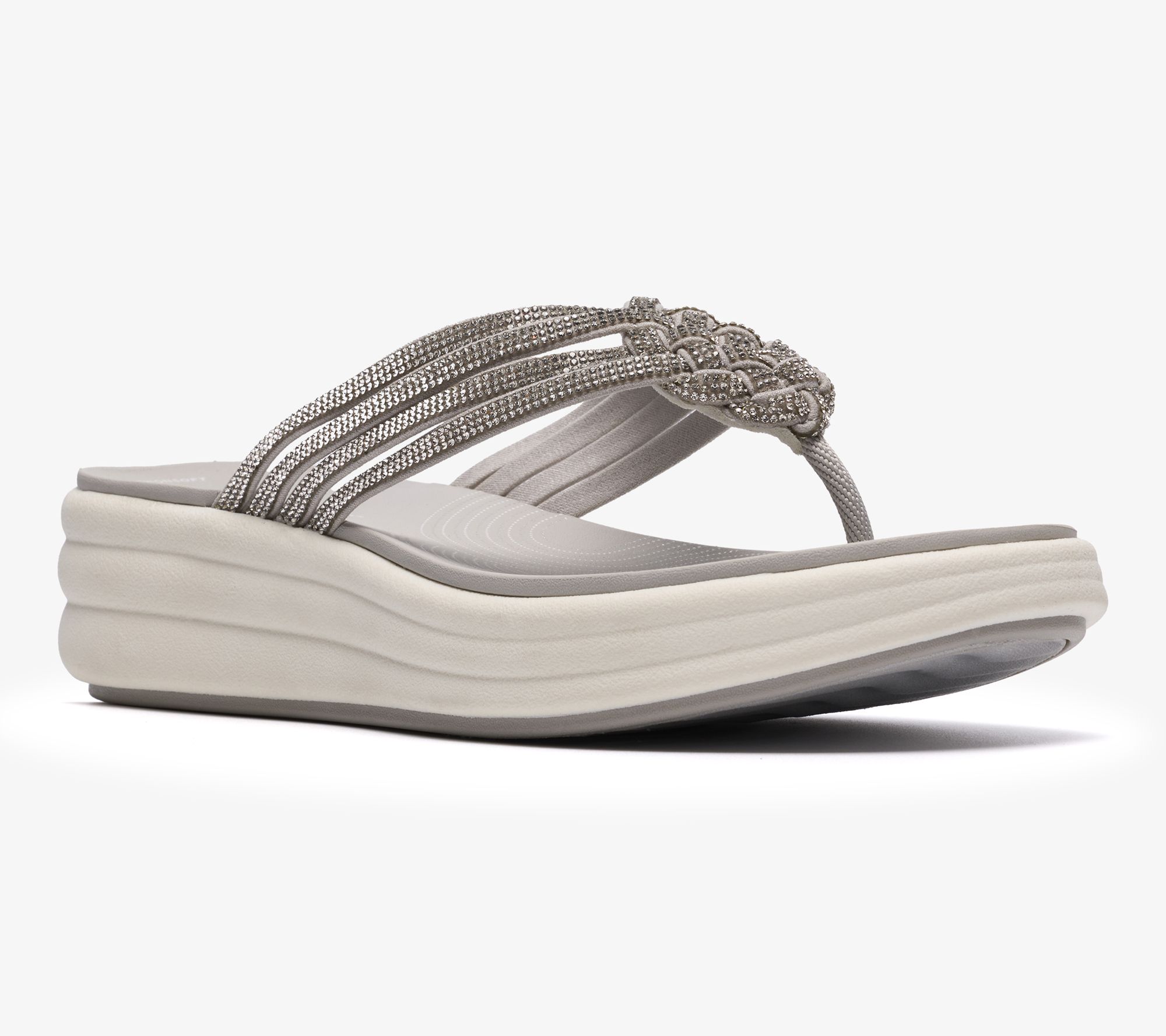 Clarks Cloudsteppers Rhinestoned Thong Sandals -Drift Gem