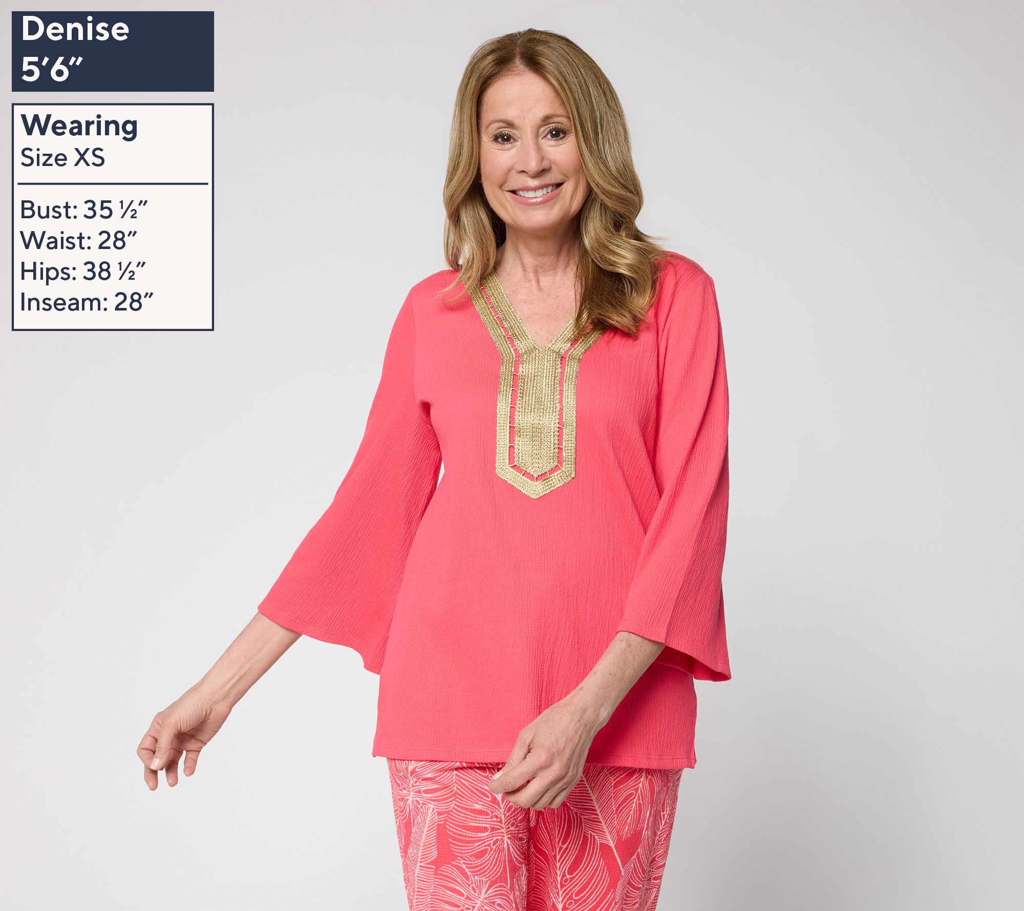 Belle by Kim Gravel Packabelle Slay the Vacay Glam Trim Top - QVC.com