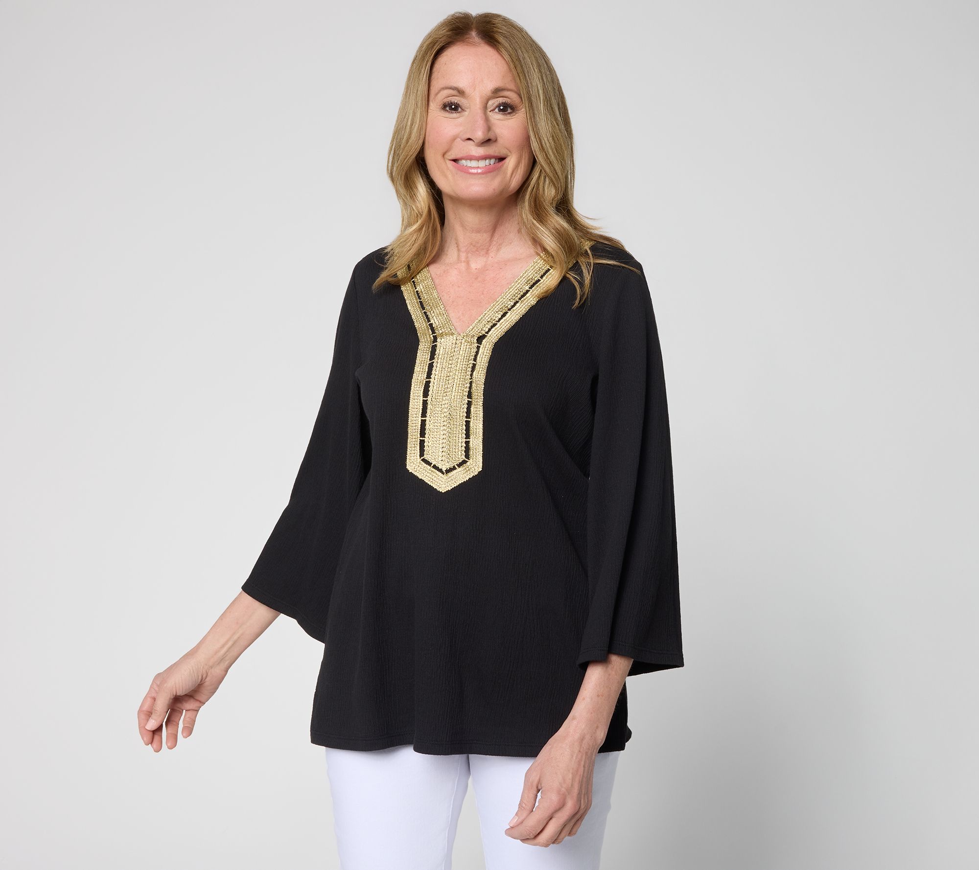 Belle by Kim Gravel Packabelle Slay the Vacay Glam Trim Top