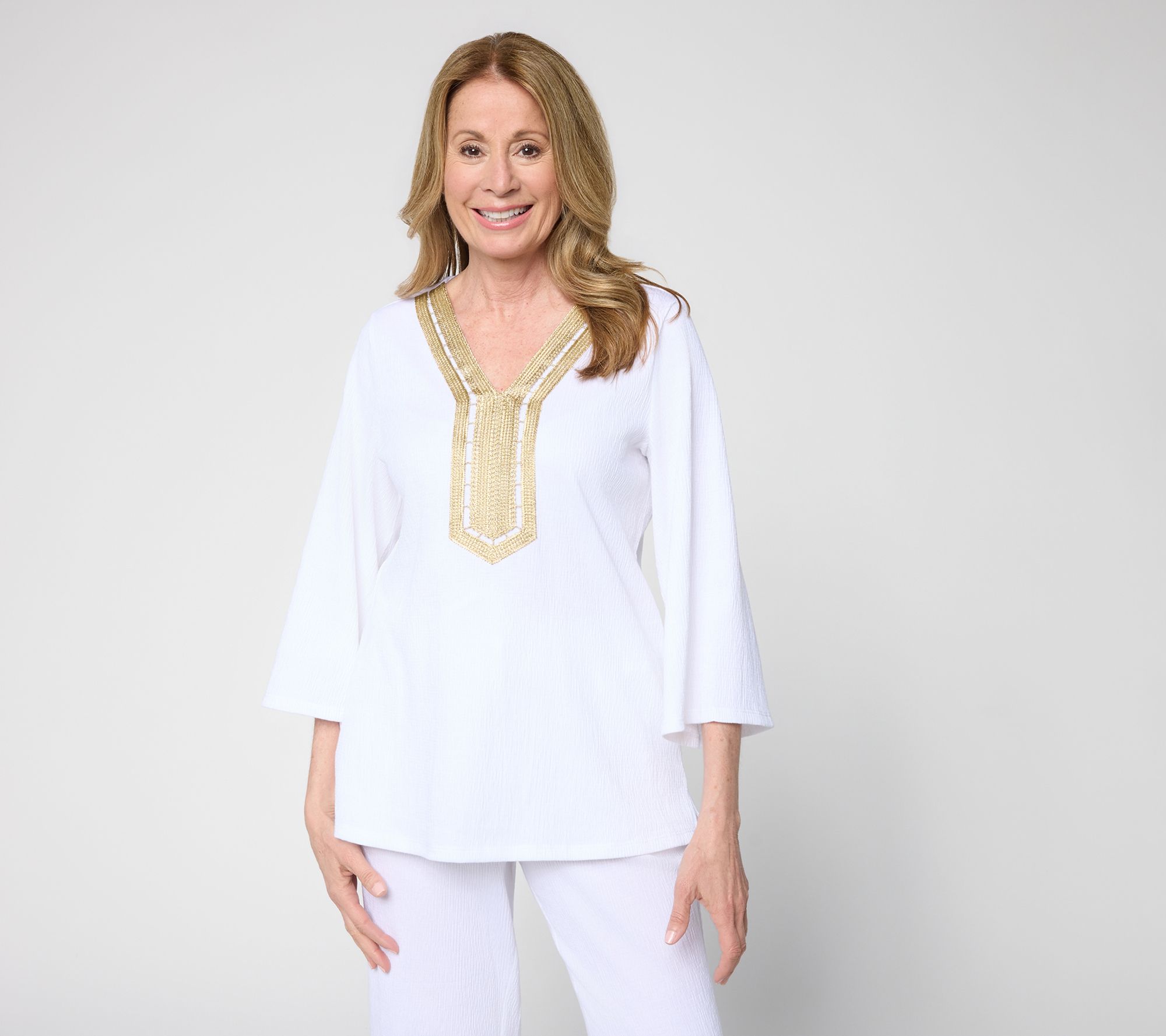 Belle by Kim Gravel Packabelle Slay the Vacay Glam Trim Top