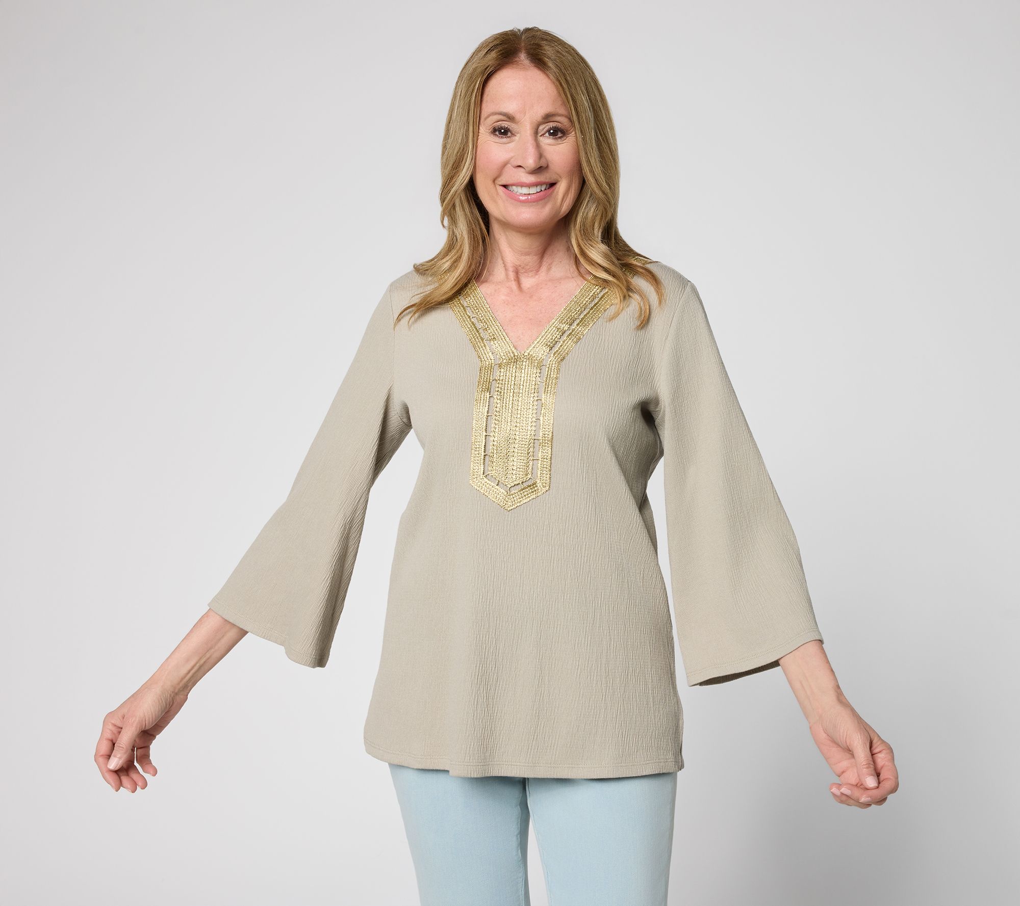 Belle by Kim Gravel Packabelle Slay the Vacay Glam Trim Top