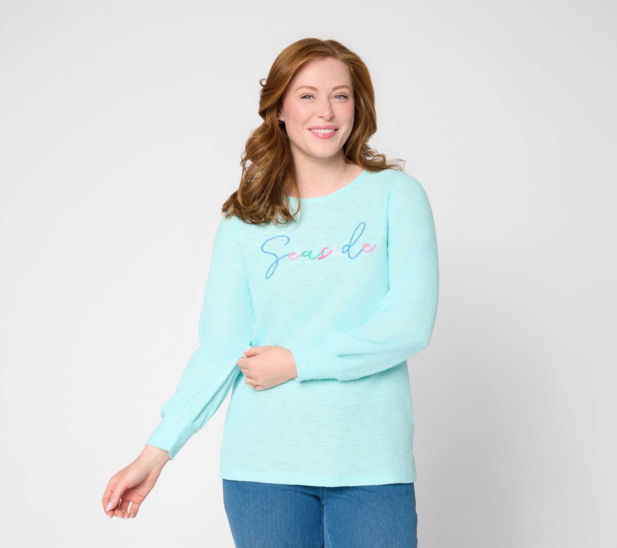 Belle Beach by Kim Gravel Sweatshirt Slub Coastal Crush Top