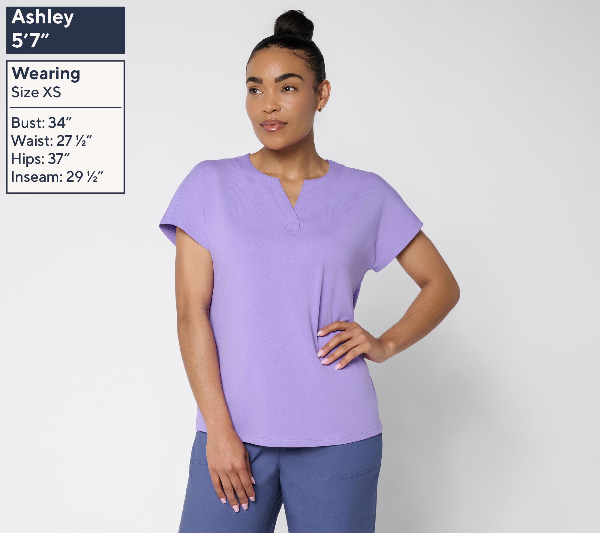 Denim & Co. Favorite Jersey Dolman Sleeve Split Neck Top - QVC.com