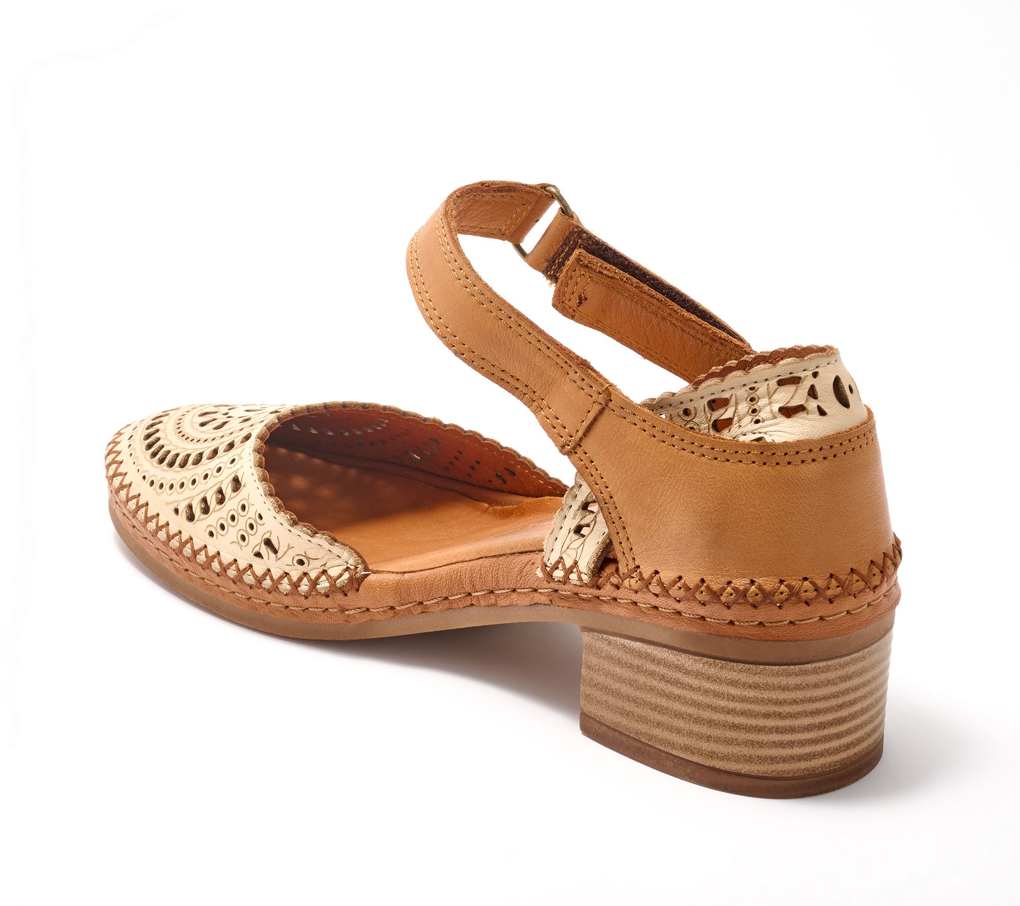 Spring Step Leather Perforated Mary Janes - Eveline - QVC.com