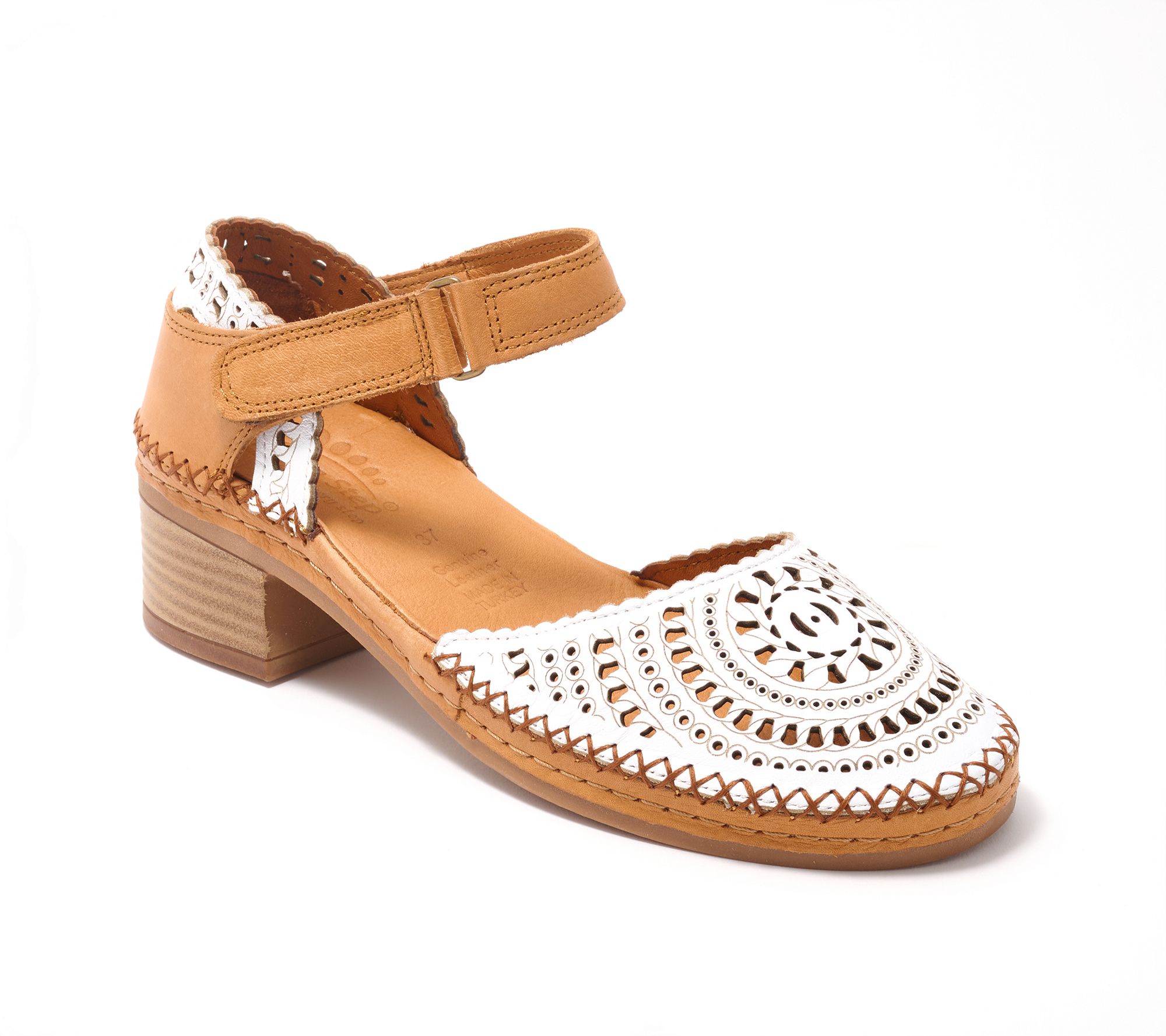 Spring Step Leather Perforated Mary Janes - Eveline