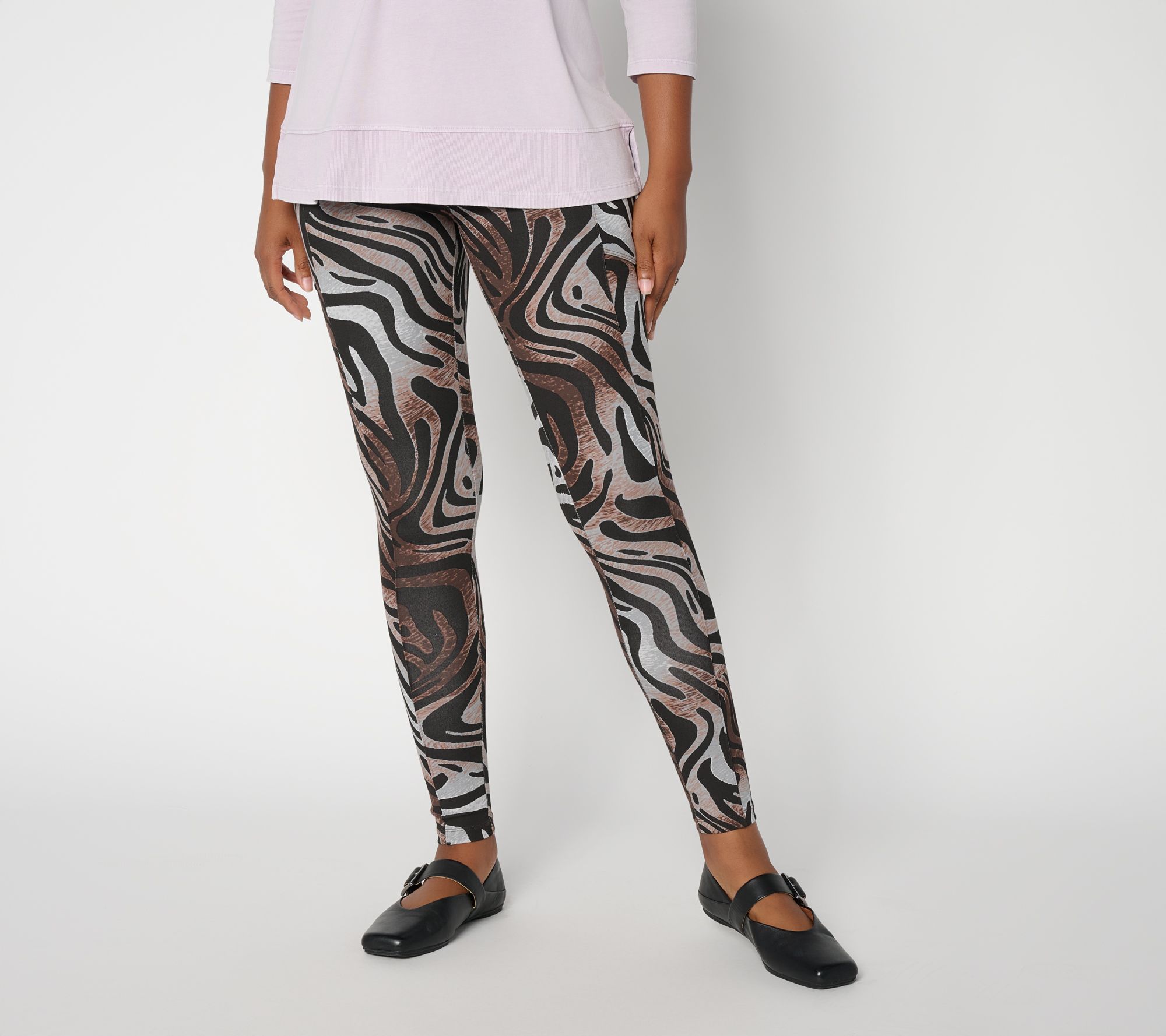 LOGO Layers by Lori Goldstein Regular Animal Print Ankle Legging