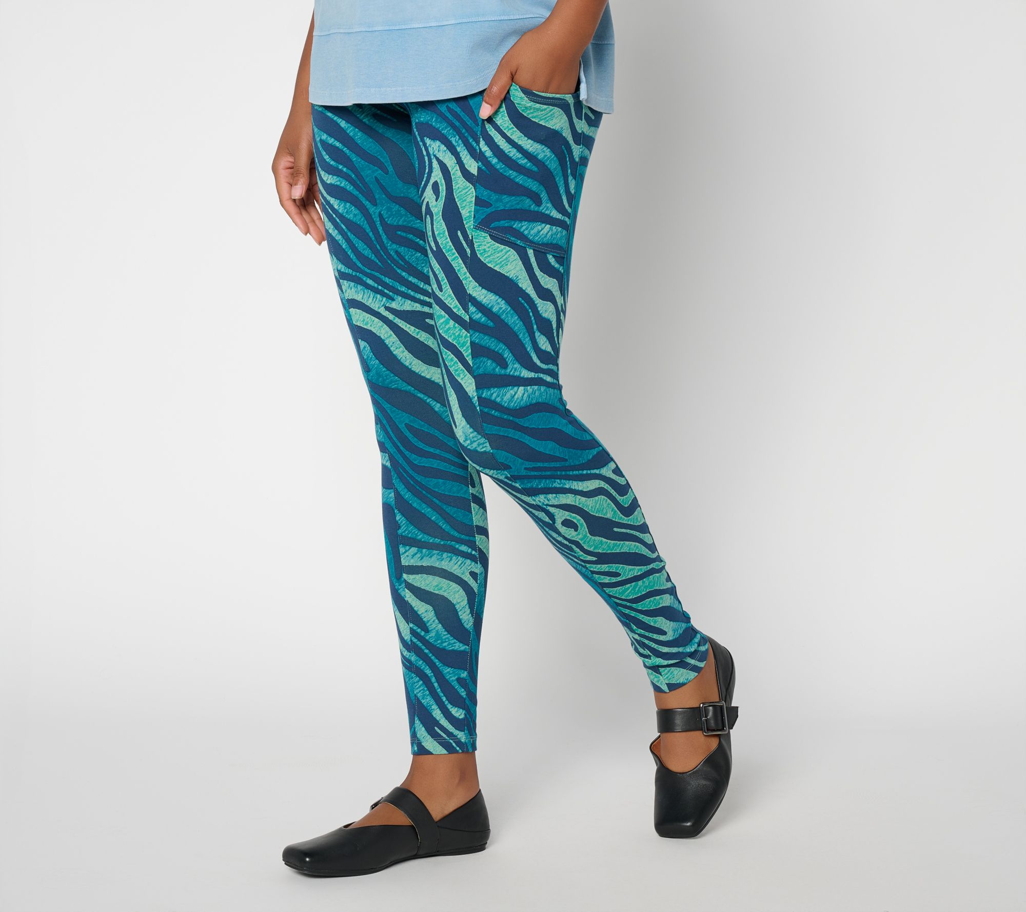 LOGO Layers by Lori Goldstein Regular Animal Print Ankle Legging