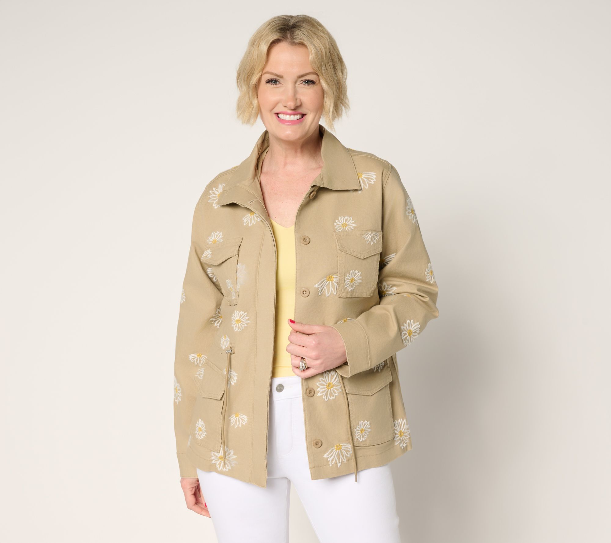  "As Is" Driftwood Jeans Amber Linen Utility Jacket- Tan