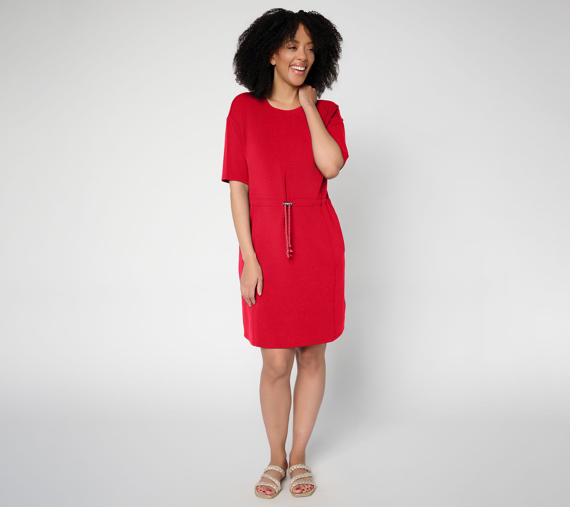 "As Is" Belle by Kim Gravel Reg ScubaLuxe Bungee Waist Dress