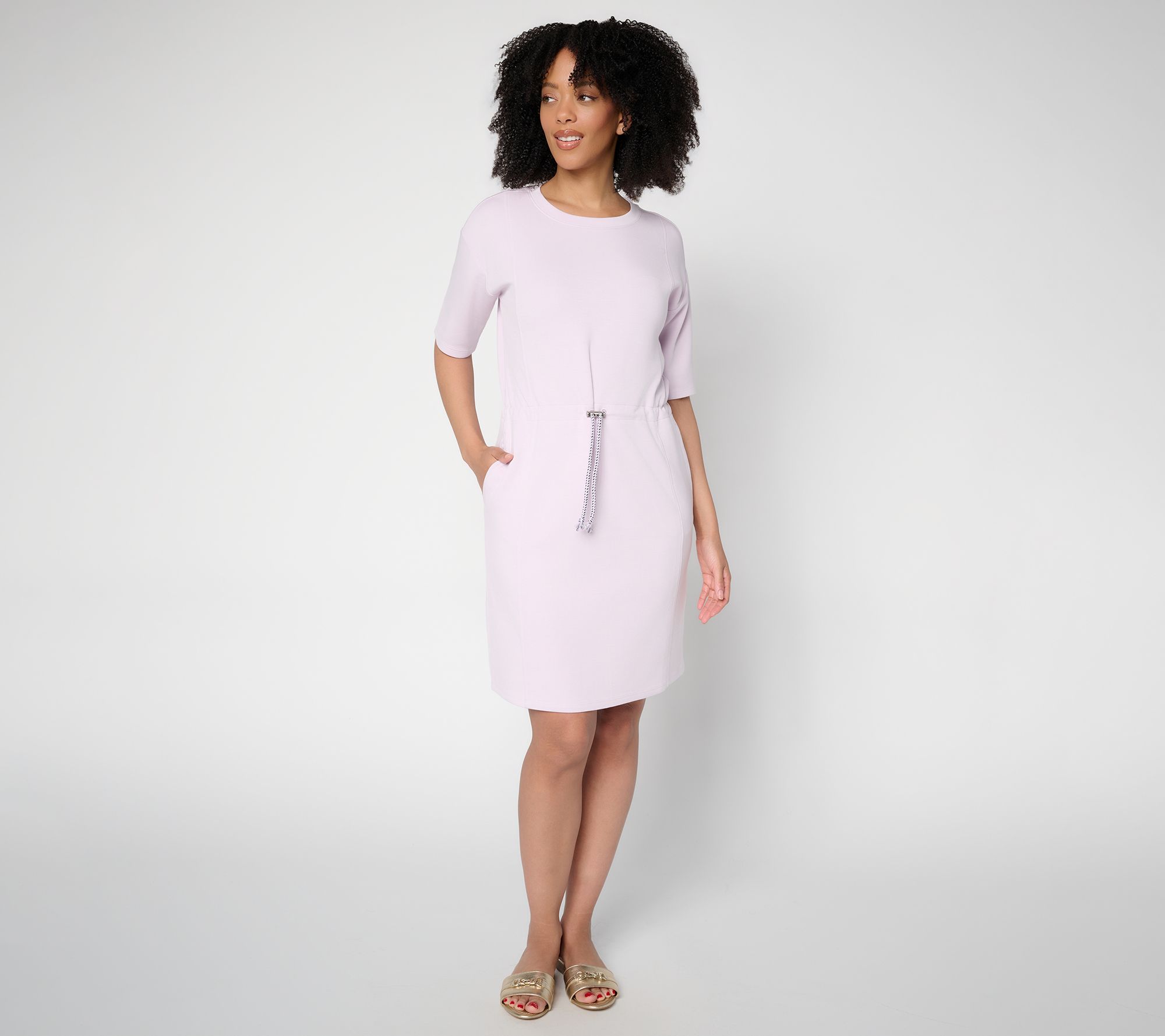 "As Is" Belle by Kim Gravel Reg ScubaLuxe Bungee Waist Dress
