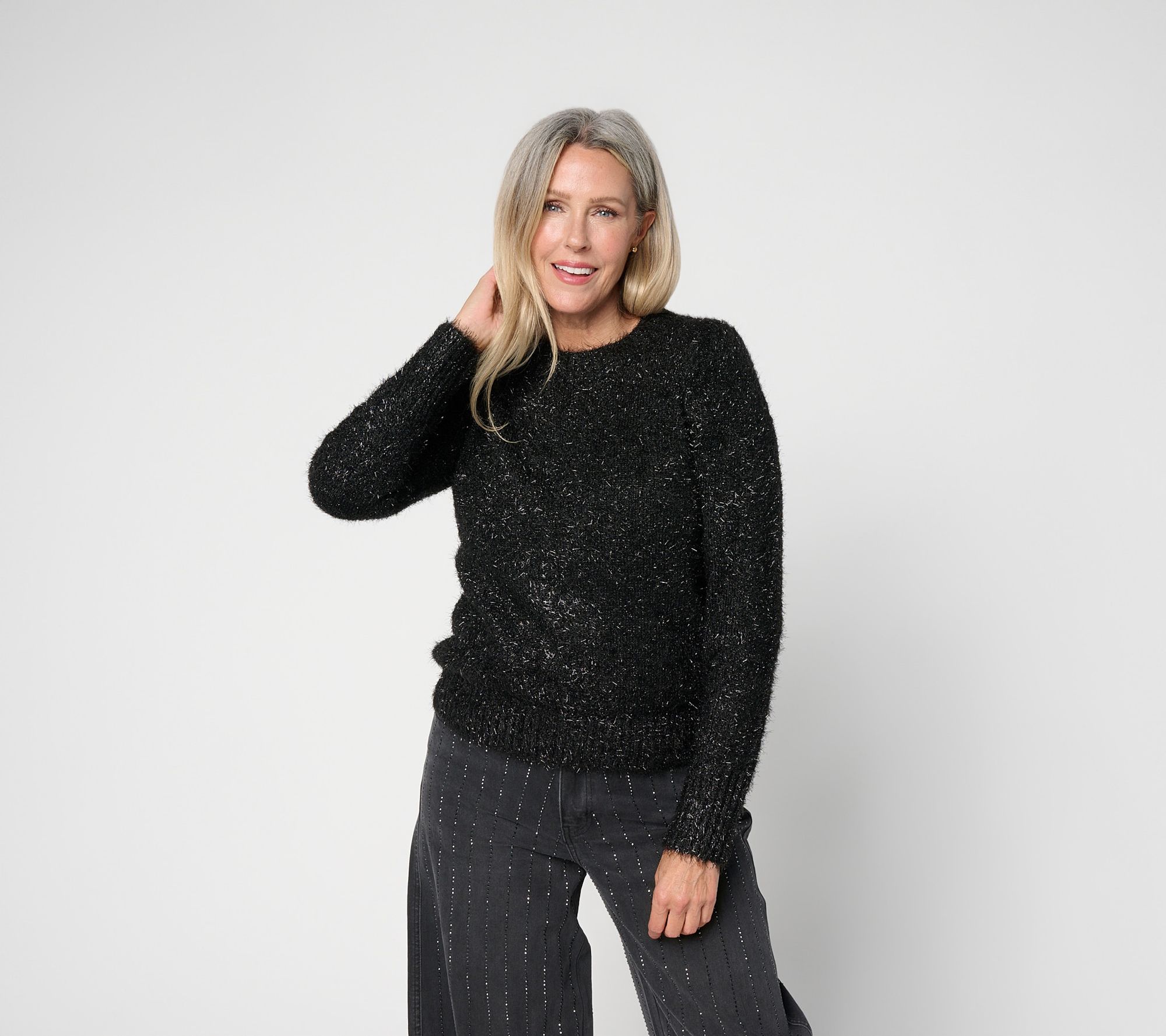 RM Studio x Rebecca Minkoff Minx Lurex Puff Sleeve Sweater