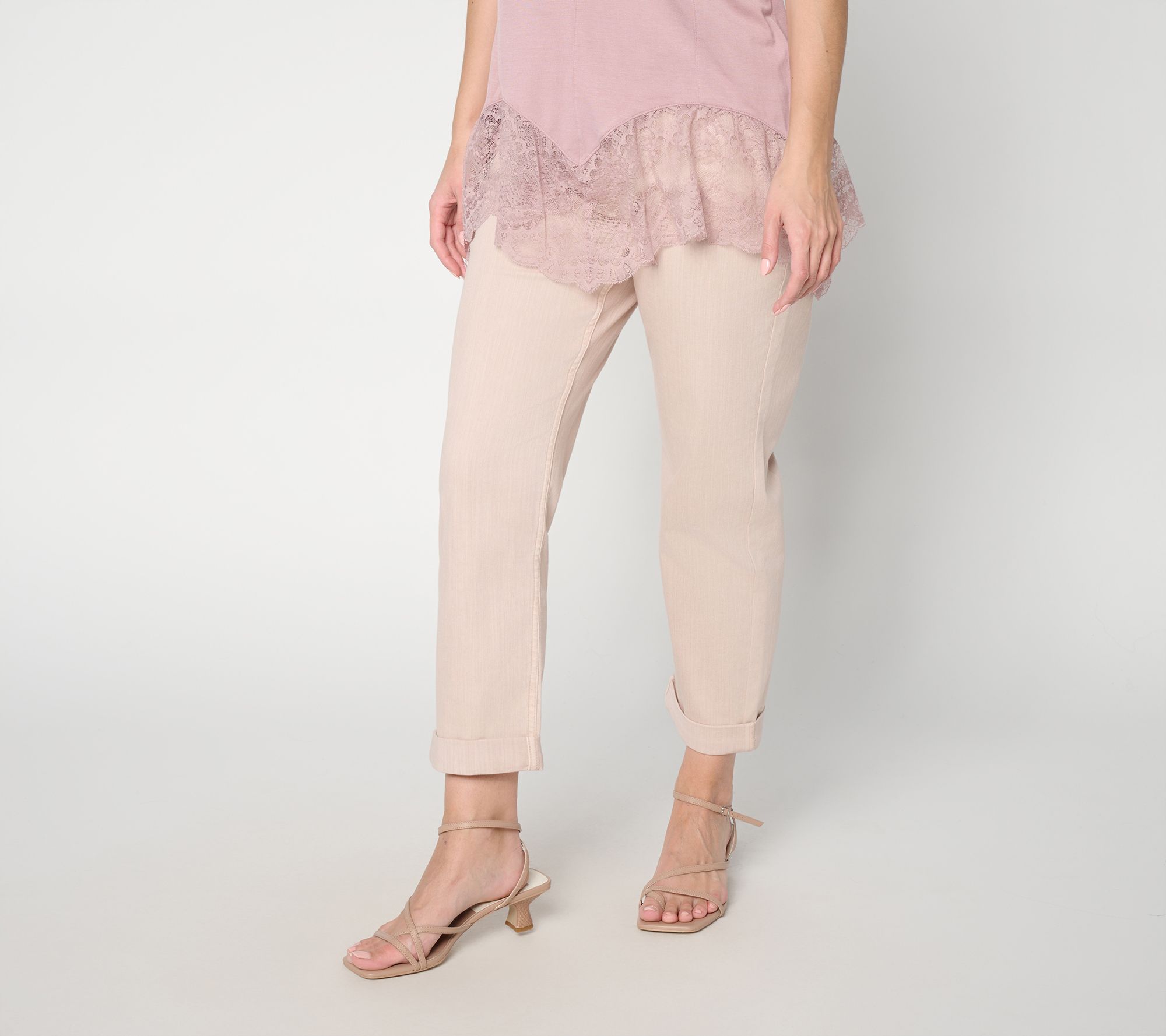 "As Is" LOGO by Lori Goldstein Regular PD Pull On Boyfriend Jeans