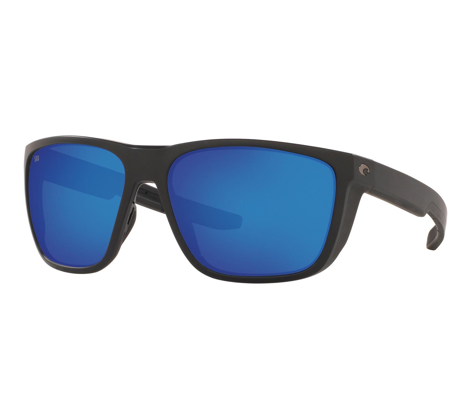 Costa Ferg Matte Black with Blue Mirror Polariz ed