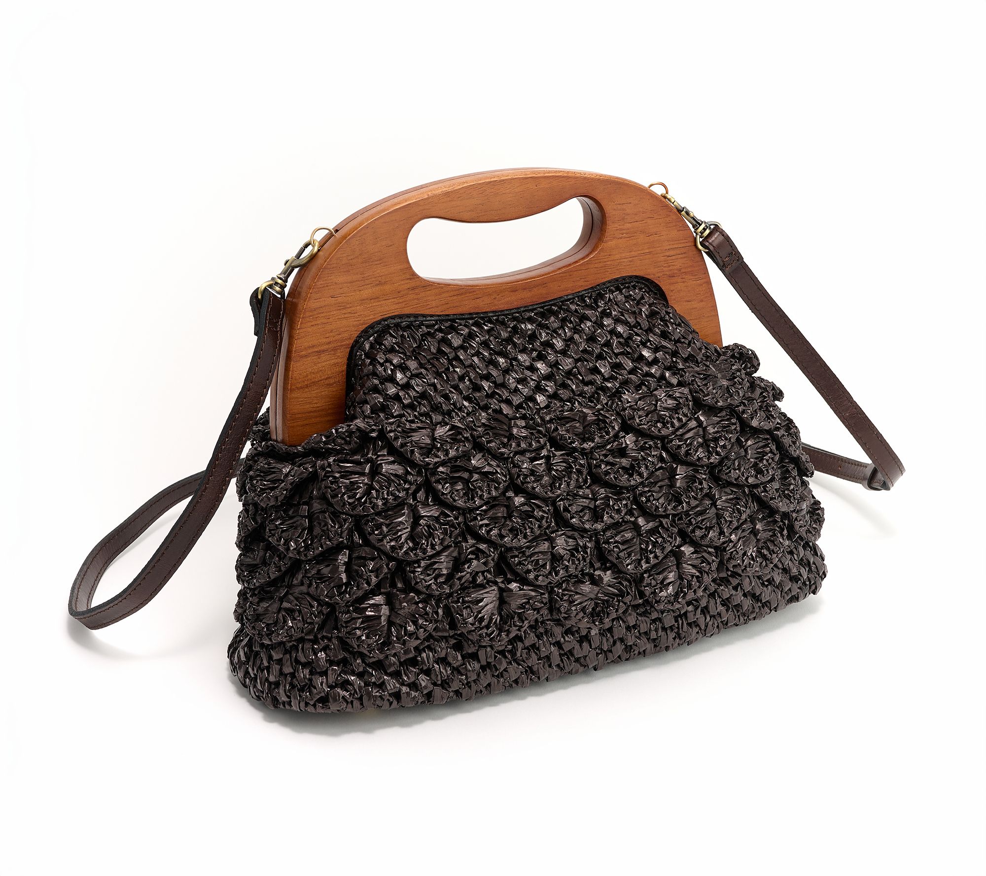 "As Is" Patricia Nash Sandrine Wooden Frame Top HandleCrossbody