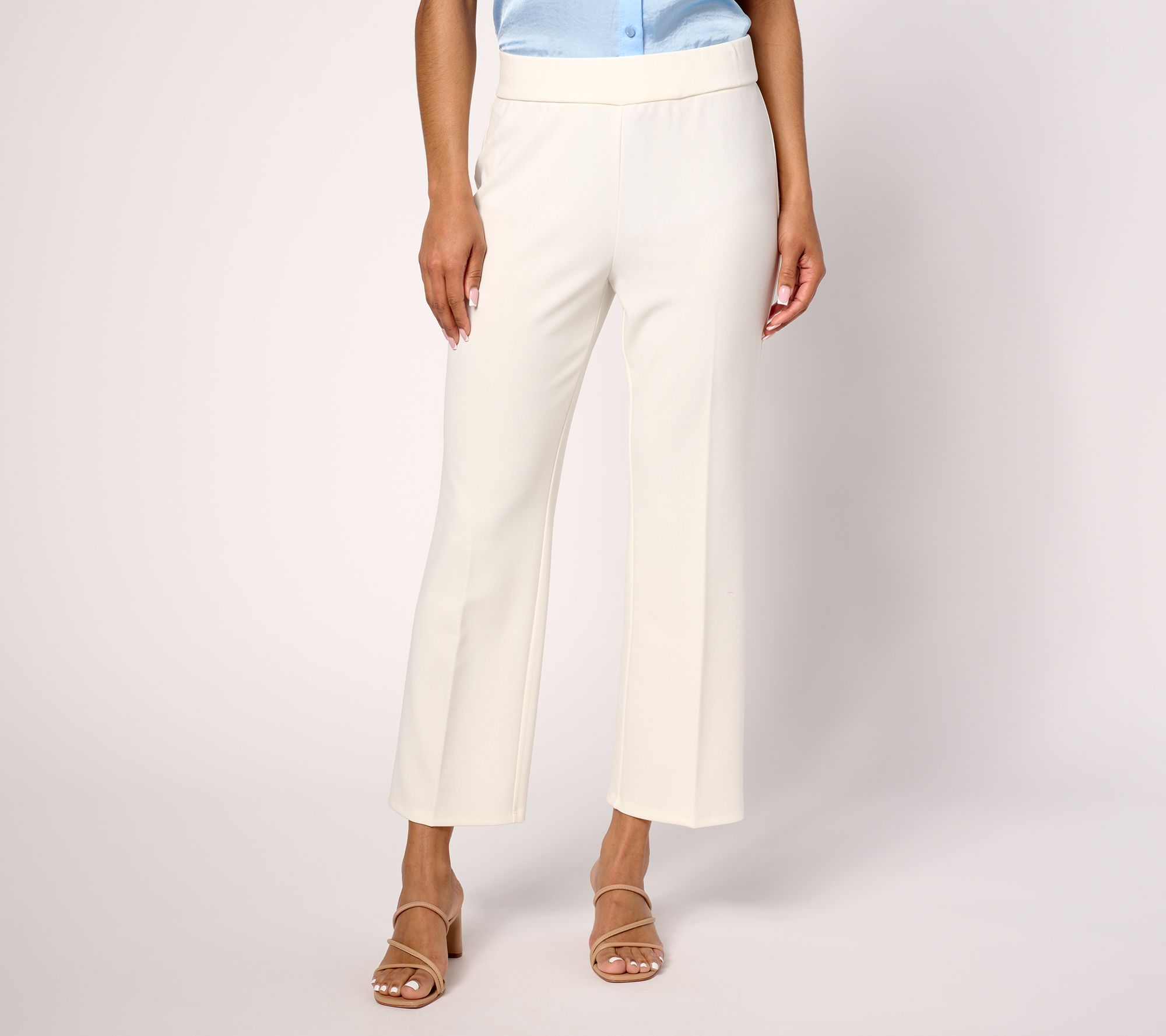 "As Is" Dennis Basso Regular Luxe Crepe Mini Kick Flare Pant