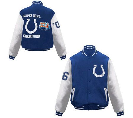 NFL Indianapolis Colts Super Bowl Champions Varsity Jacket — QVC.com