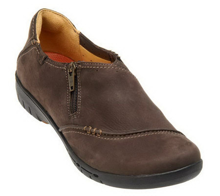 Clarks Unstructured Un.Voice Leather Shoes w/ Side Zip - Page 1 — QVC.com