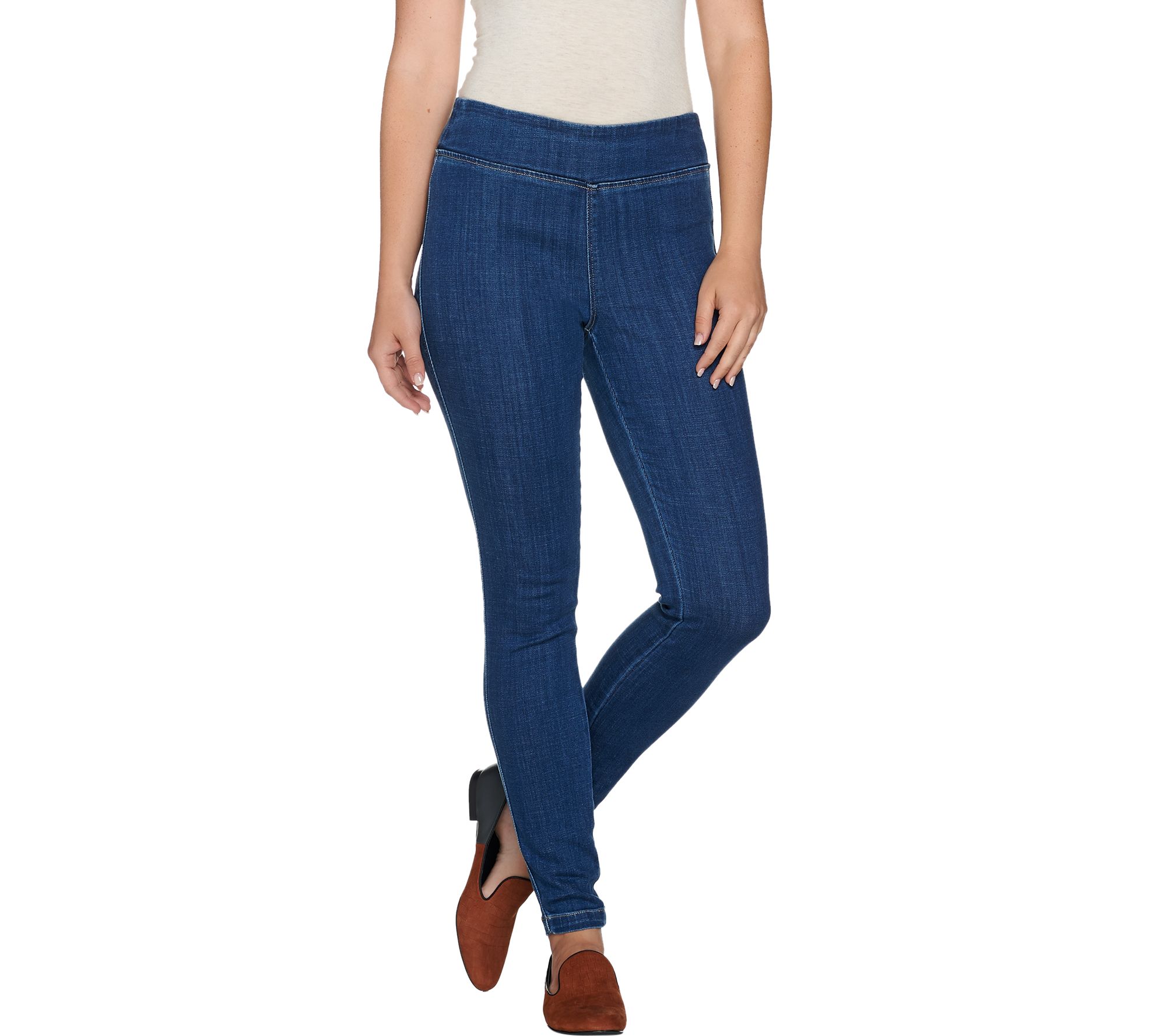 LOGO by Lori Goldstein Stretch Denim Skinny Jeans Jeans - QVC.com