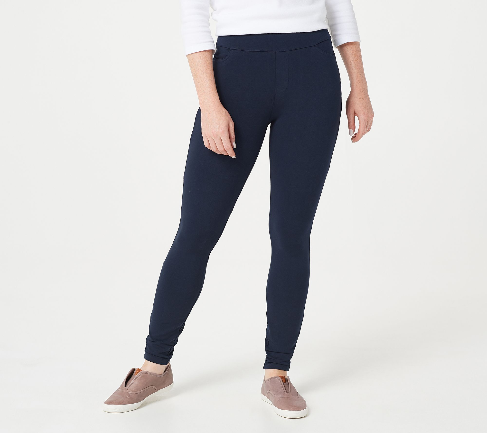 "As Is" Susan Graver Weekend Petite Premium Stretch Ankle Leggings