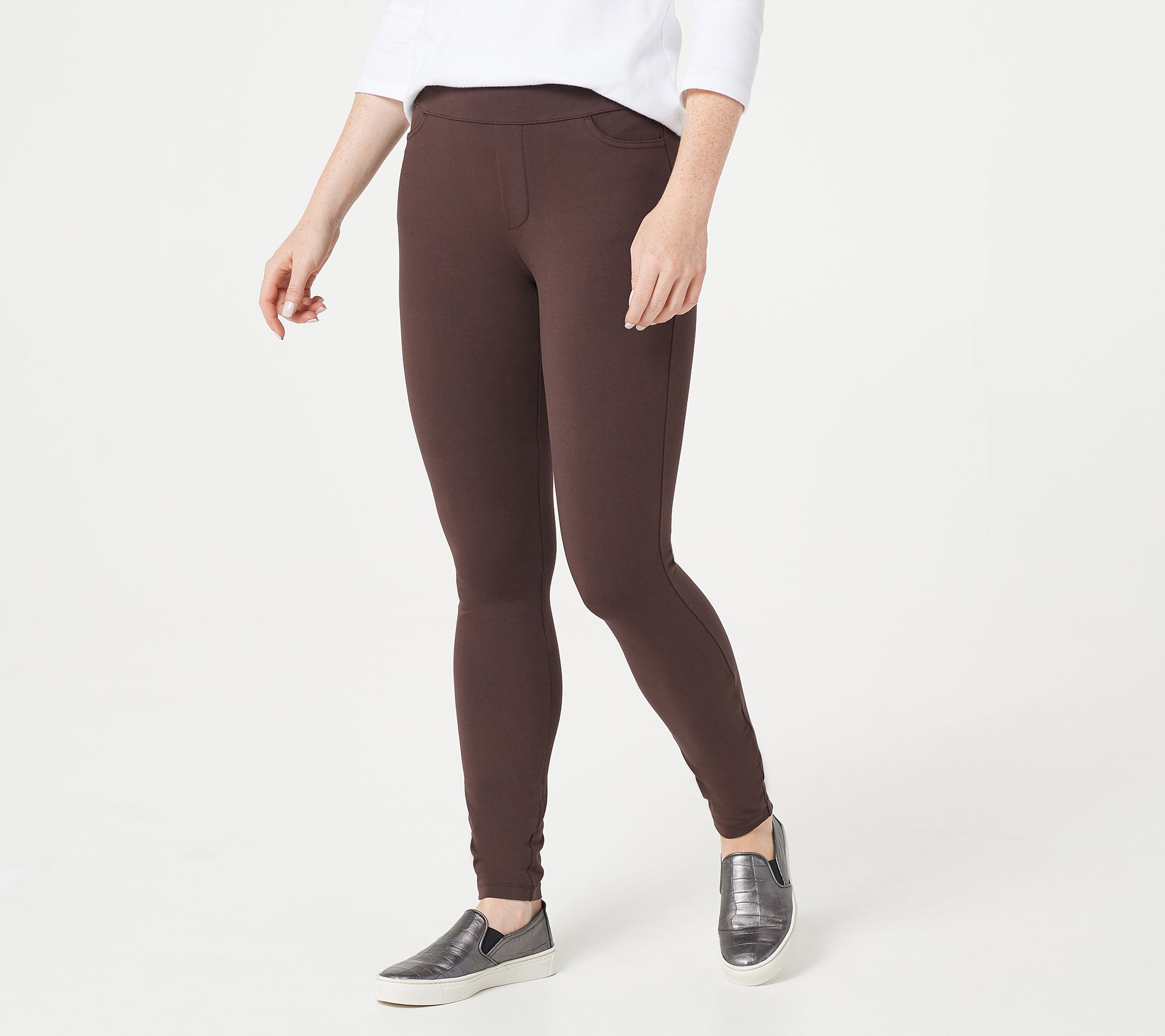 "As Is" Susan Graver Weekend Petite Premium Stretch Ankle Leggings