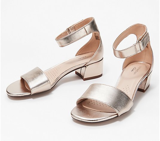 Clarks Collection Ankle Strap Heeled Sandals -Caroleigh Anya
