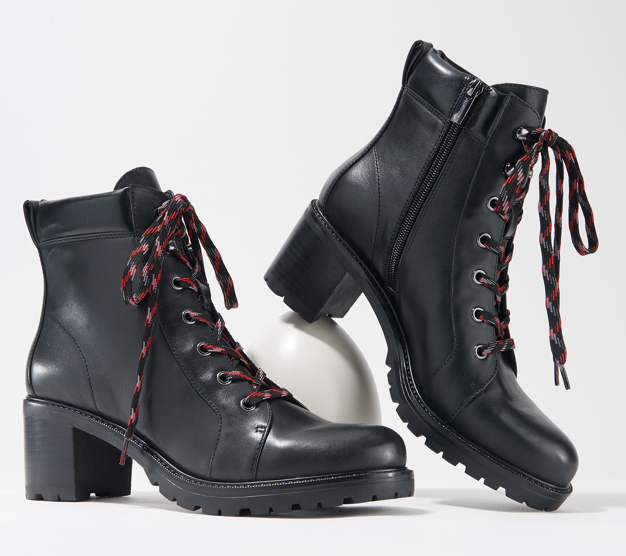 As Is Vince Camtuo Leather Lace Up Ankle Boots Gaviana