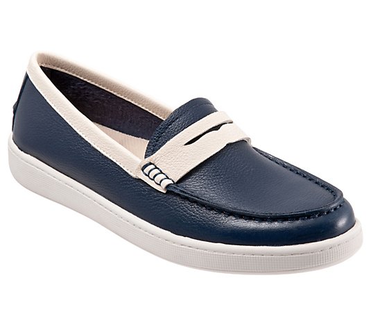 Trotters Leather Casual Slip-On Loafers - Dina