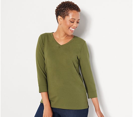 Isaac Mizrahi Live! Top with 3/4-Sleeves and Cuff