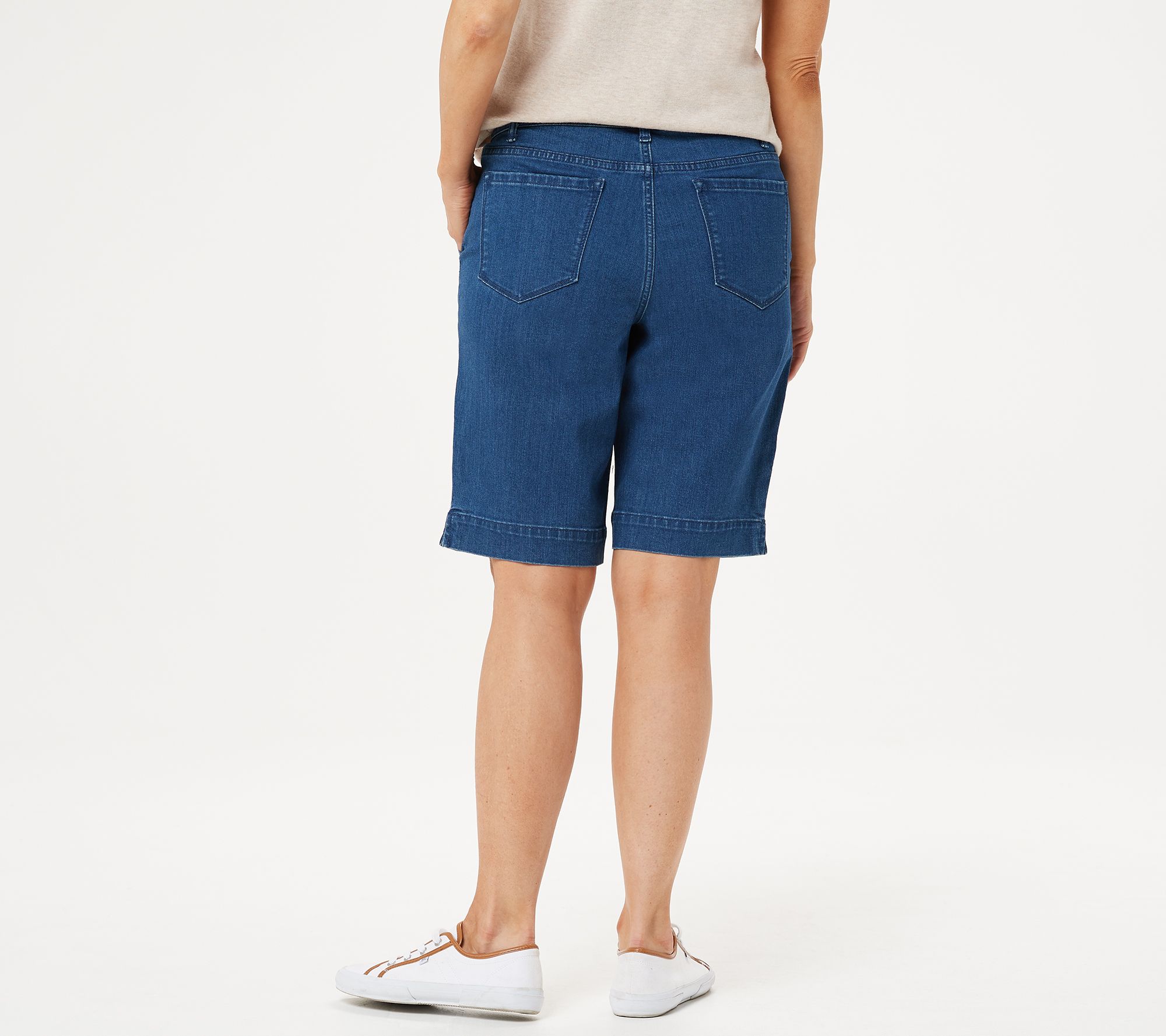 "As Is" Isaac Mizrahi Live! Petite TRUE DENIM Bermuda Shorts