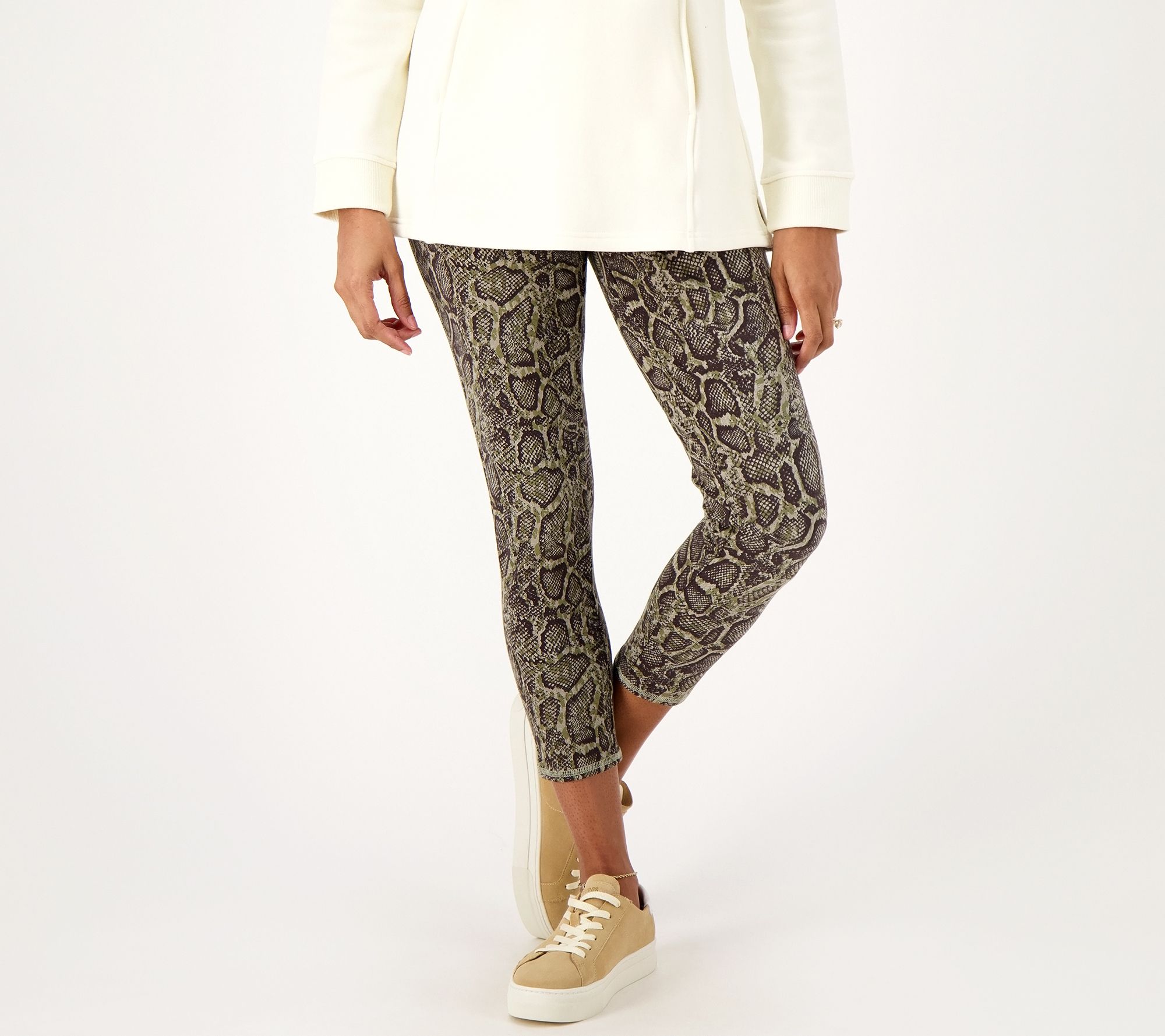 Denim & Co. Active Petite Printed Duo Stretch Leggings
