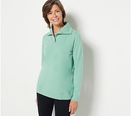 Denim & Co. Active French Terry Long Sleeve Top