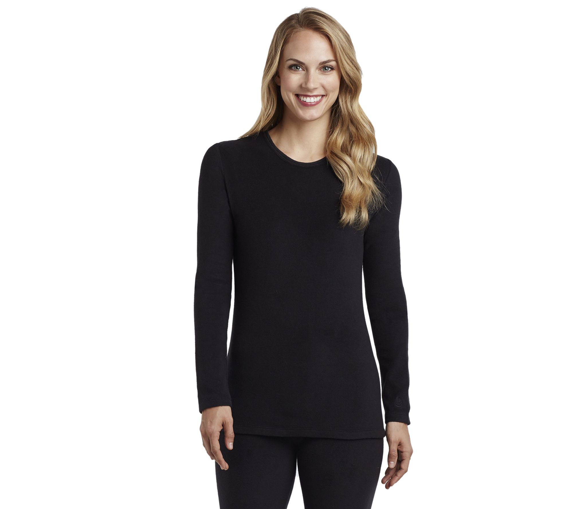 Cuddl Duds Fleecewear with Stretch Long SleeveCrew Neck Top 