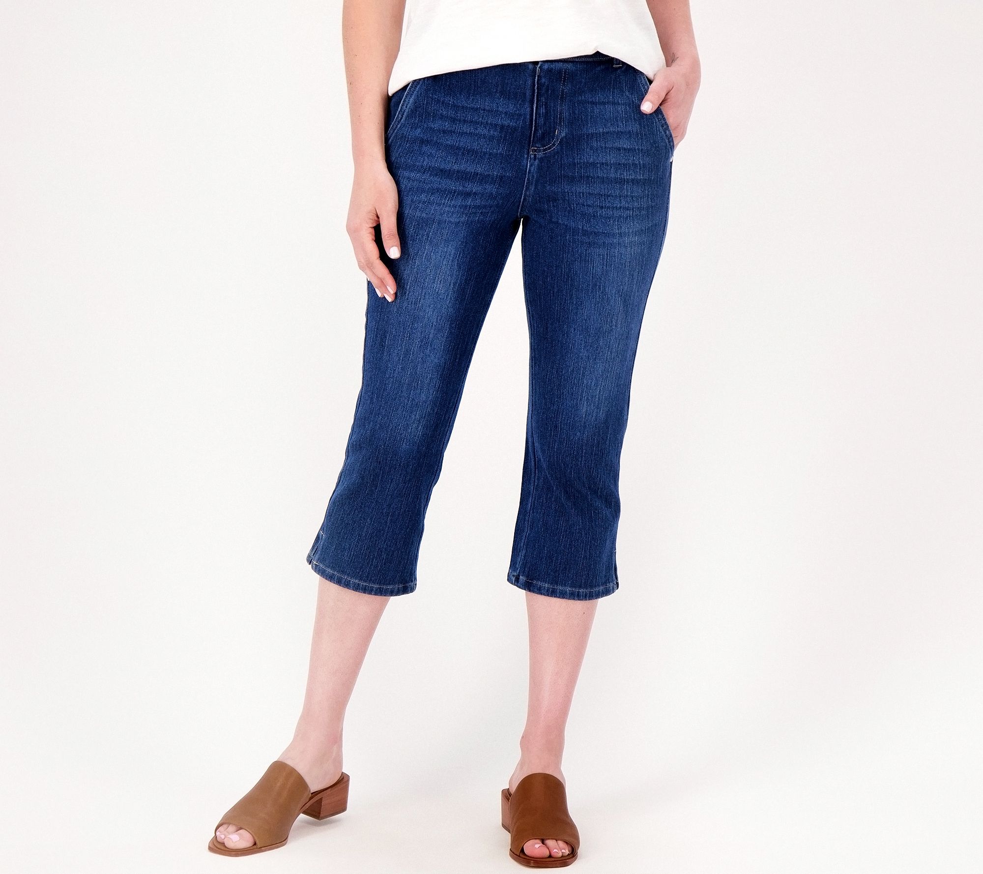 Belle by Kim Gravel Petite Flexibelle Straight Leg Capri Jean