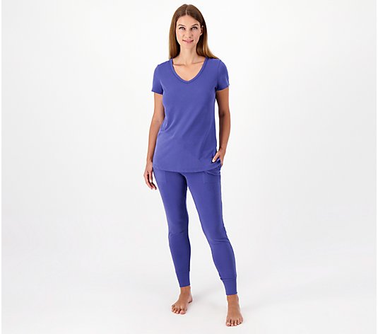 Lusome Everyday V-neck Top and Joggers Pajama Set