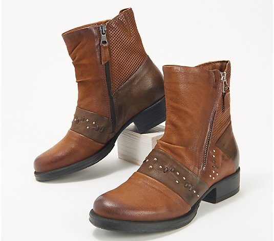 Miz Mooz Leather Side Zip Ankle Boots - Nanette