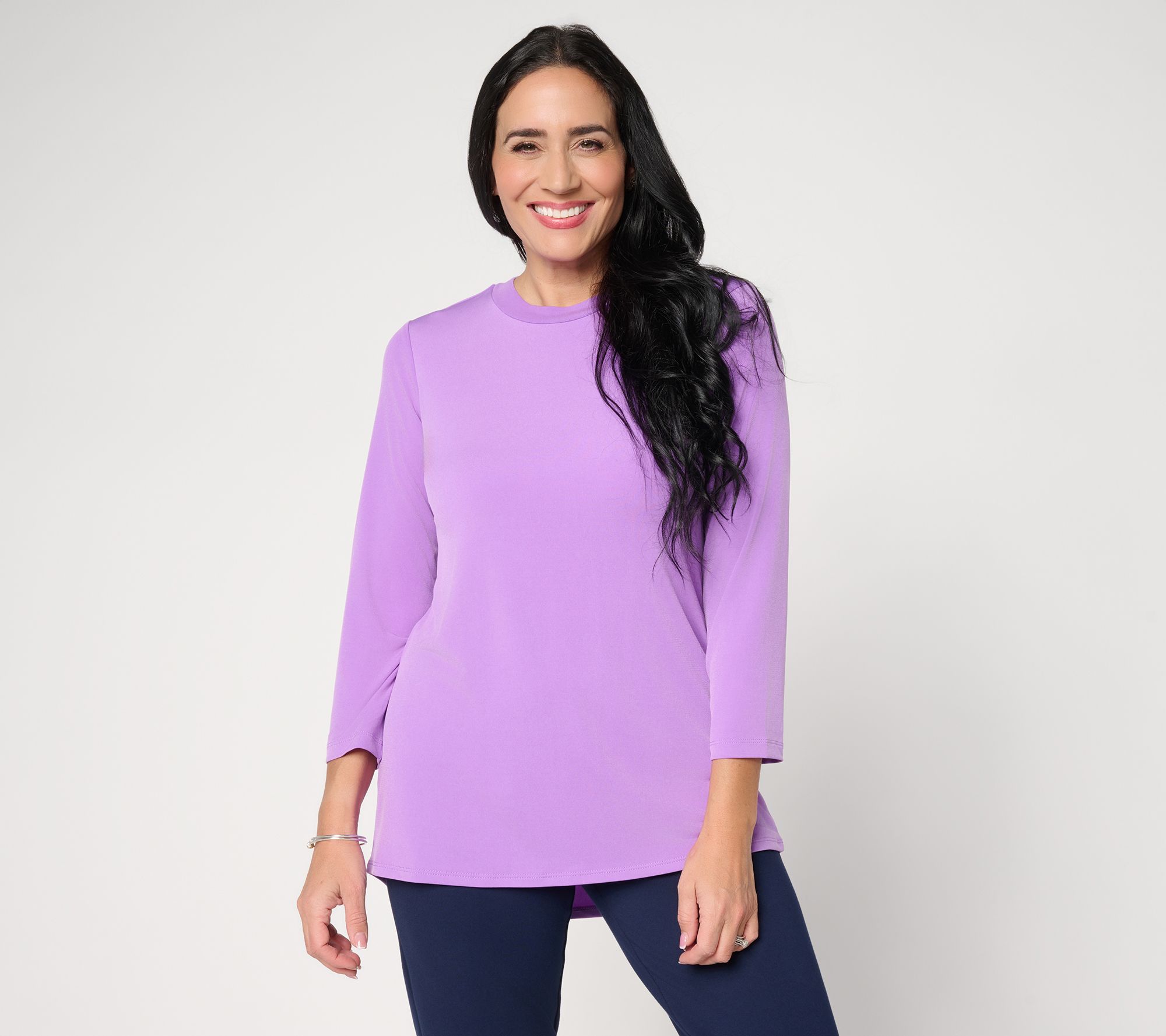 Susan Graver Modern Essentials Reg Liquid Knit Crew Neck Top