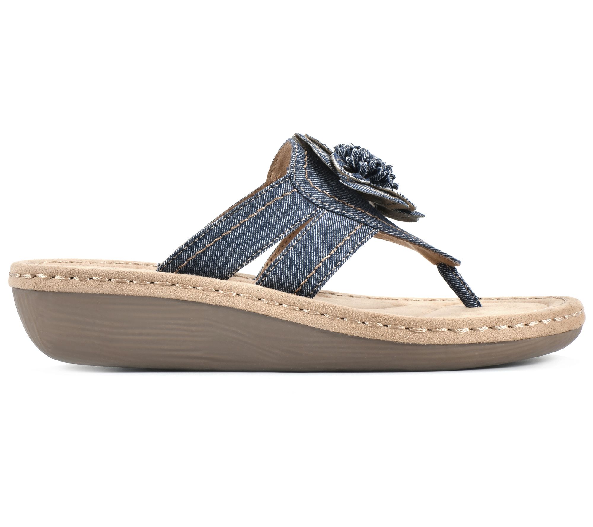 Cliffs by White Mountain Floral Thong Sandals -Carnation - QVC.com