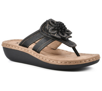 Cliffs by White Mountain Floral Thong Sandals - Carnation