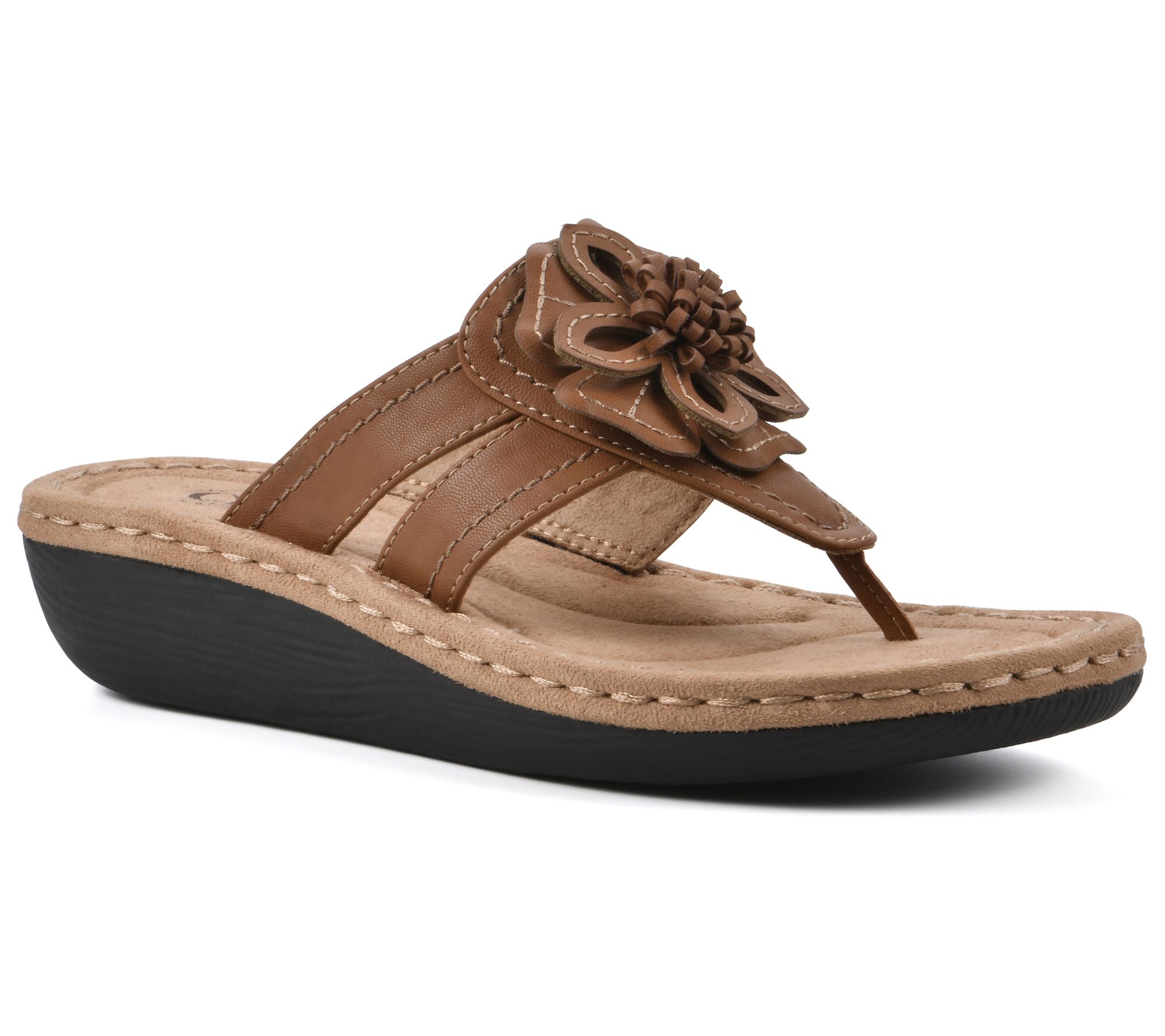 Cliffs by White Mountain Floral Thong Sandals -Carnation