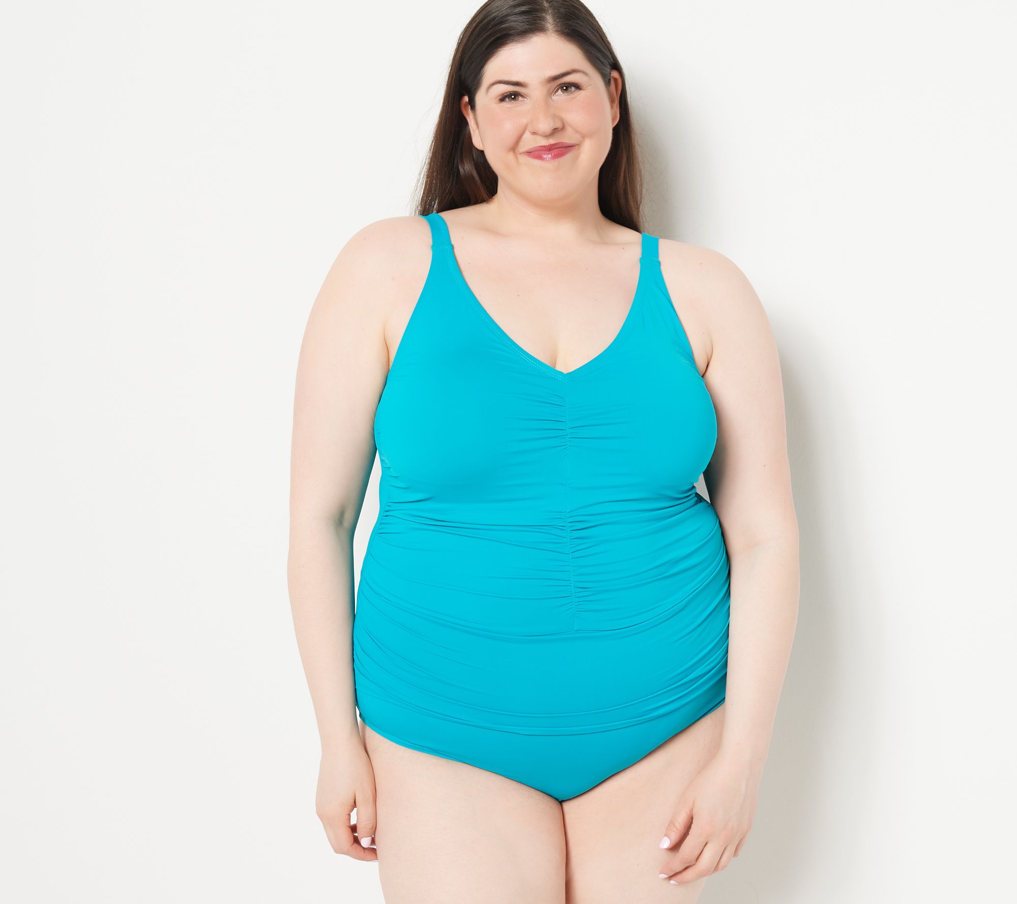 "As Is" Jantzen Vivienne V-Neck One-Piece