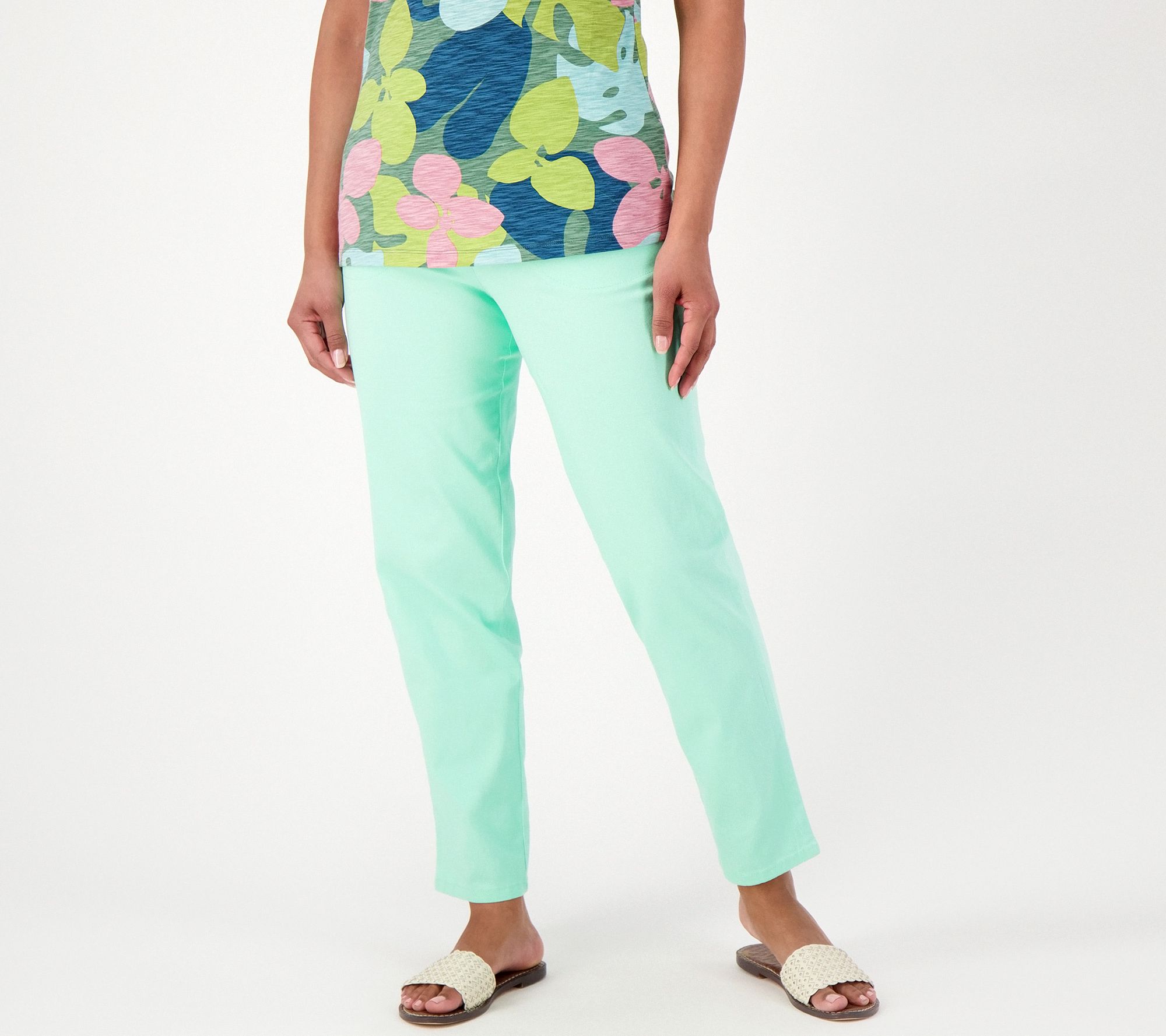 Denim & Co. Original Waist Stretch Petite Side Pocket Pant-Seasonal