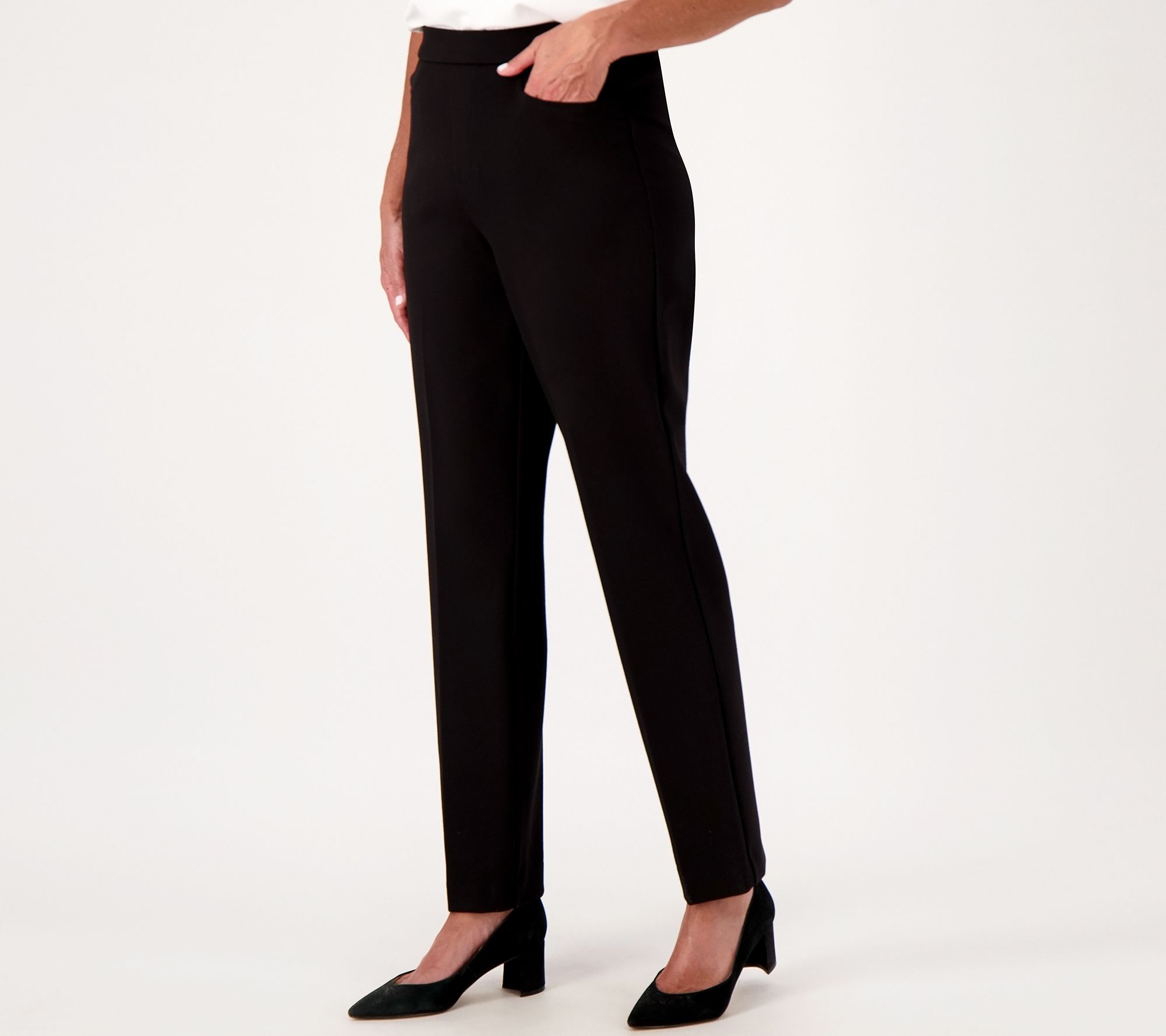 "As Is" Susan Graver Tall Smart Ponte Knit Slim Leg Pant