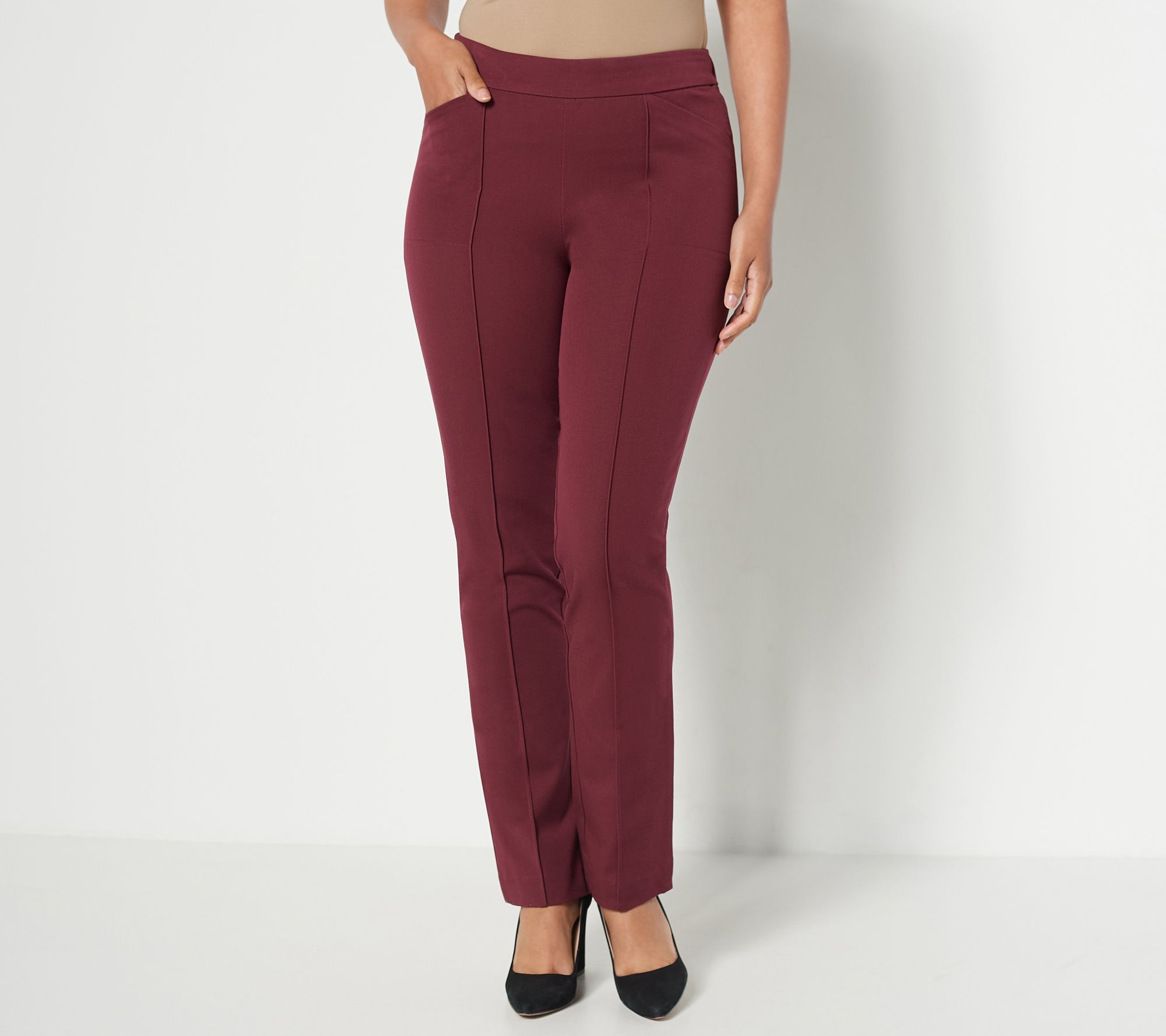 "As Is" Isaac Mizrahi Live 24/7 Stretch Straight Leg Pants