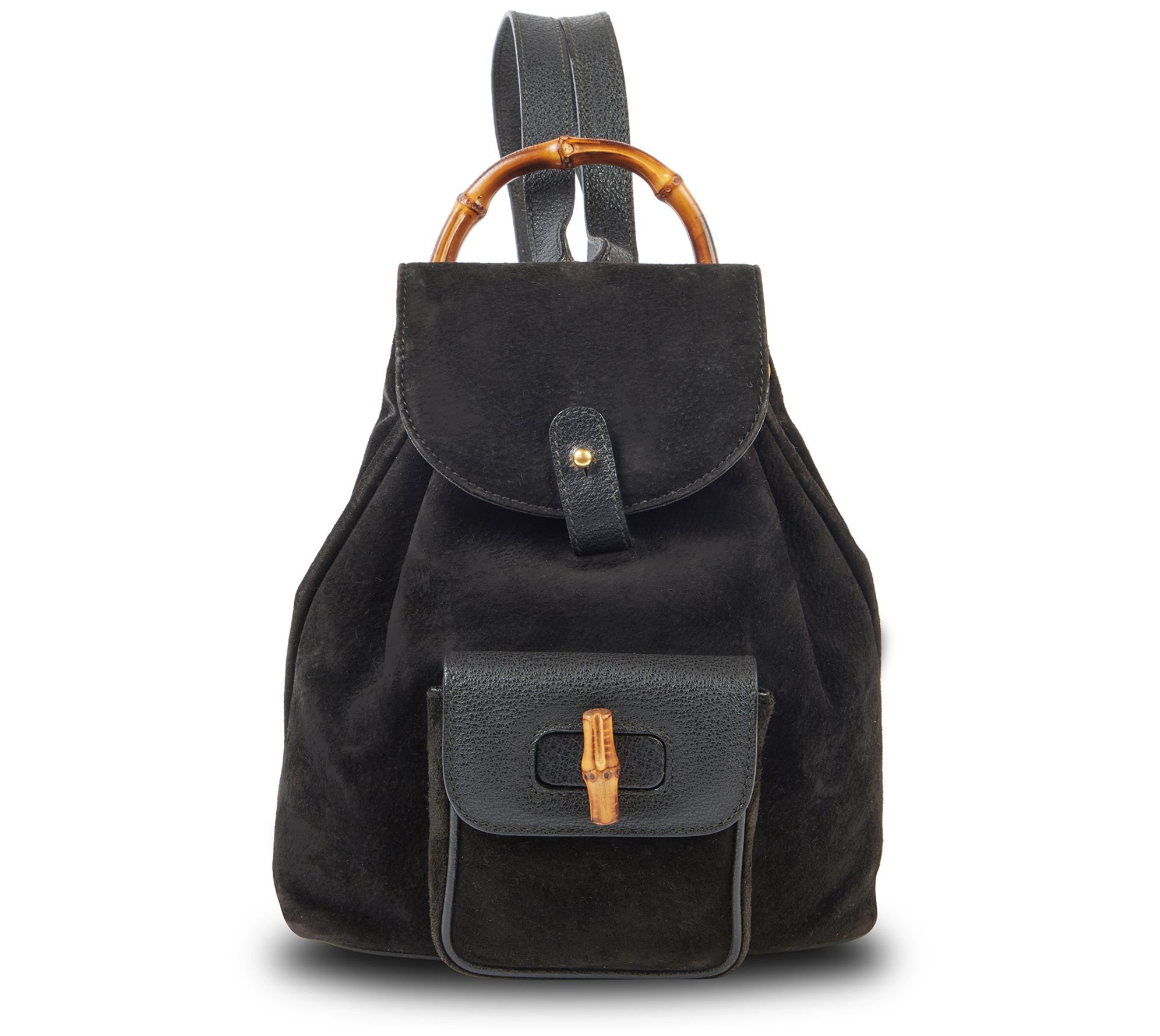 Pre-Owned Gucci Bamboo Suede Backpack - QVC.com