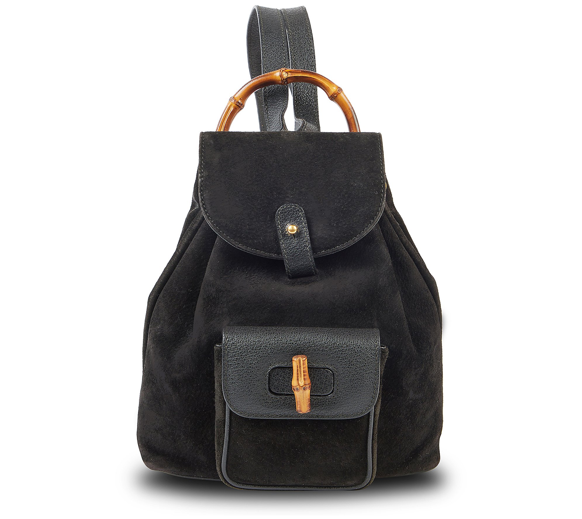 Pre-Owned Gucci Bamboo Suede Backpack