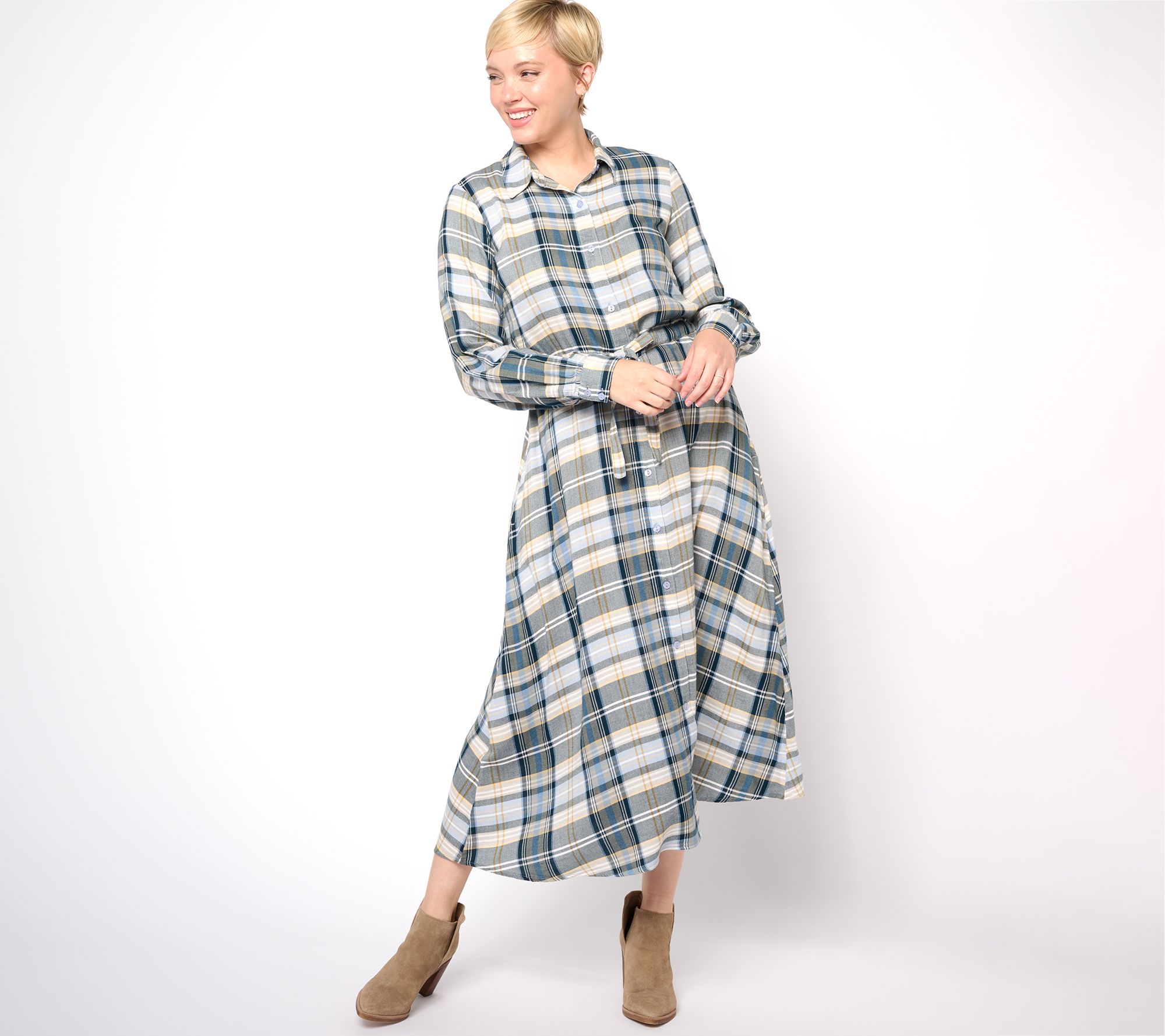 Encore by Idina Menzel Regular Button Front Shirt Dress