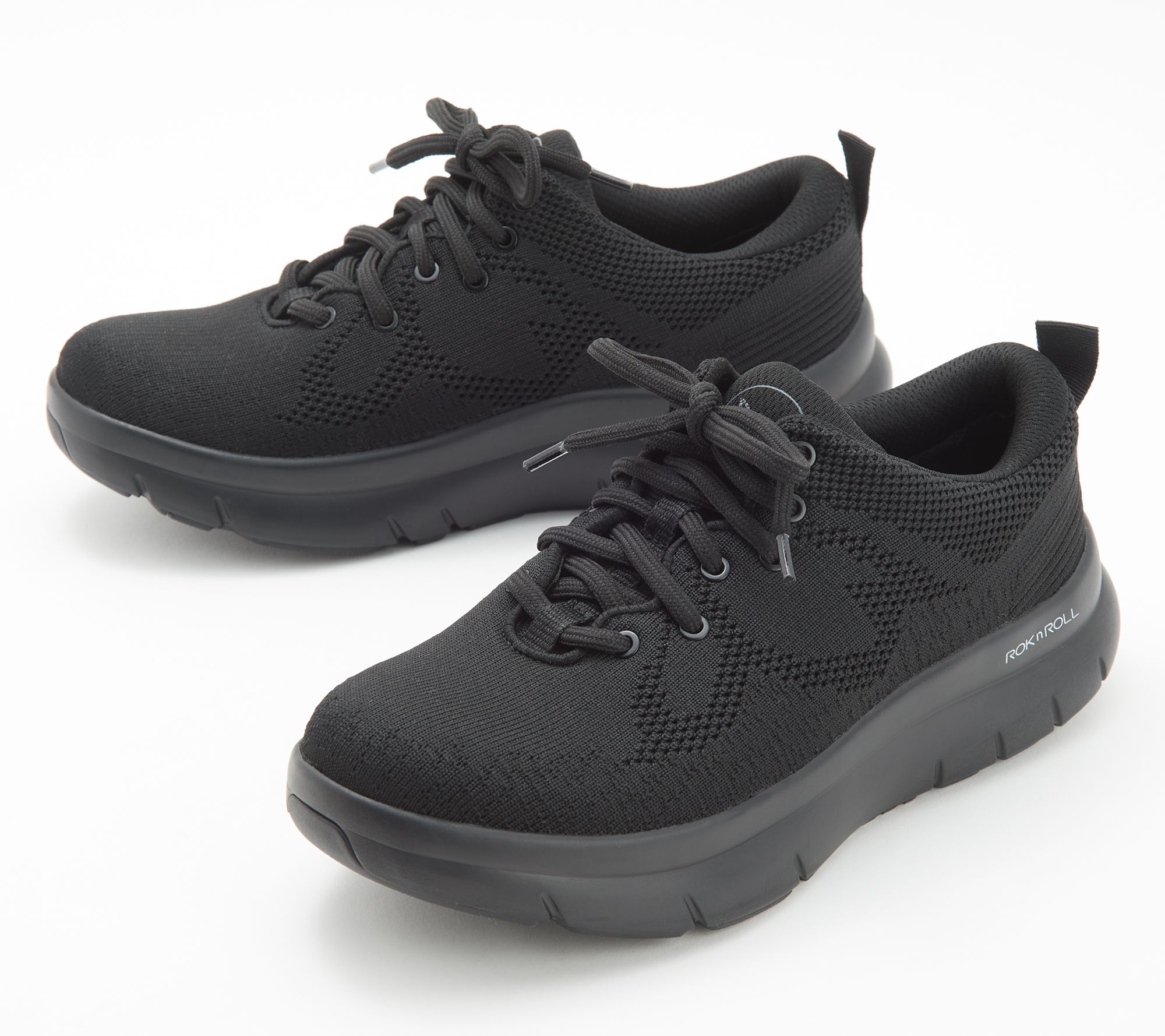 "As Is" Alegria Knit Lace-Up Sneakers - Roll On