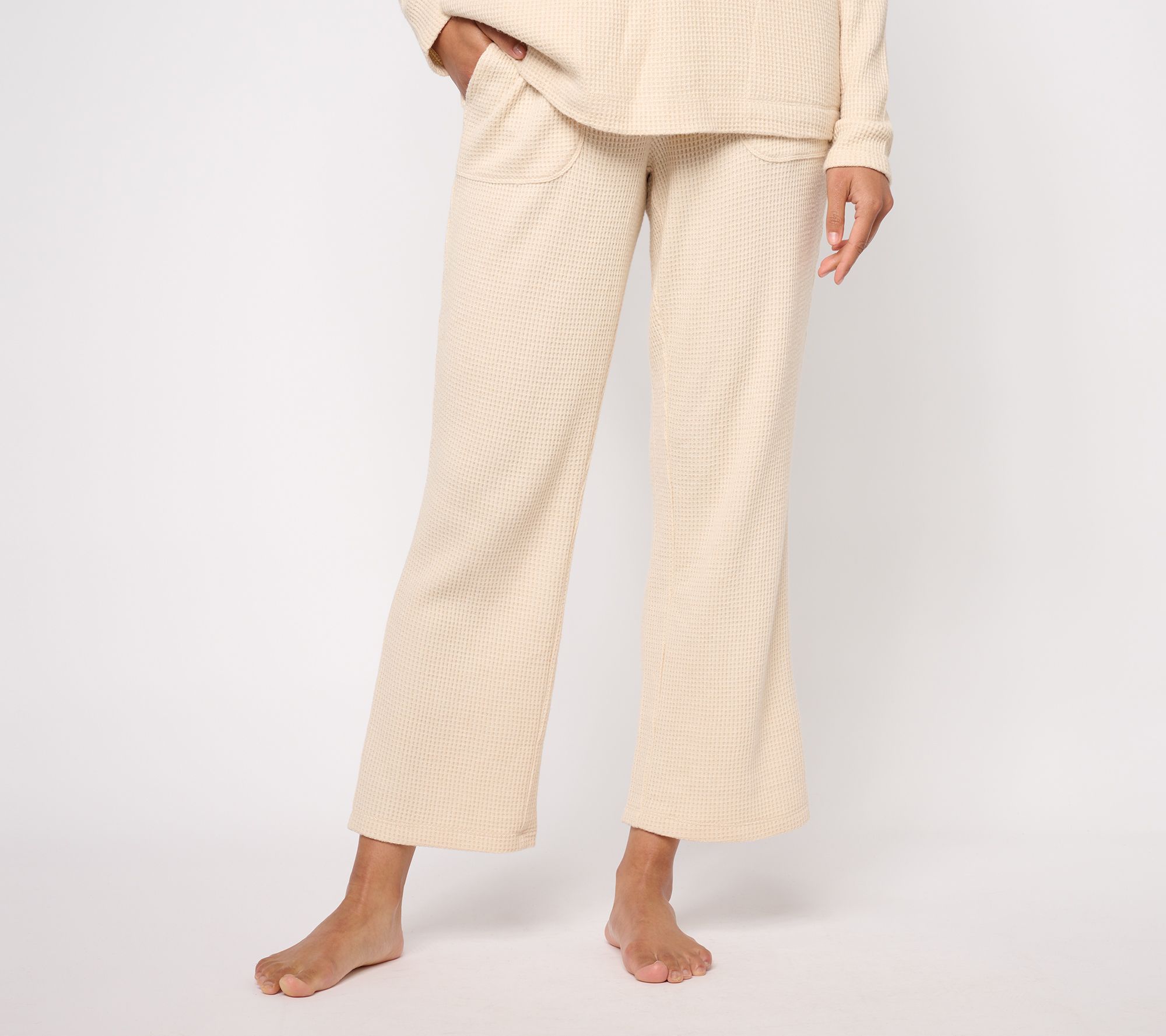 AnyBody Lounge Waffle Knit Straight Leg Pant