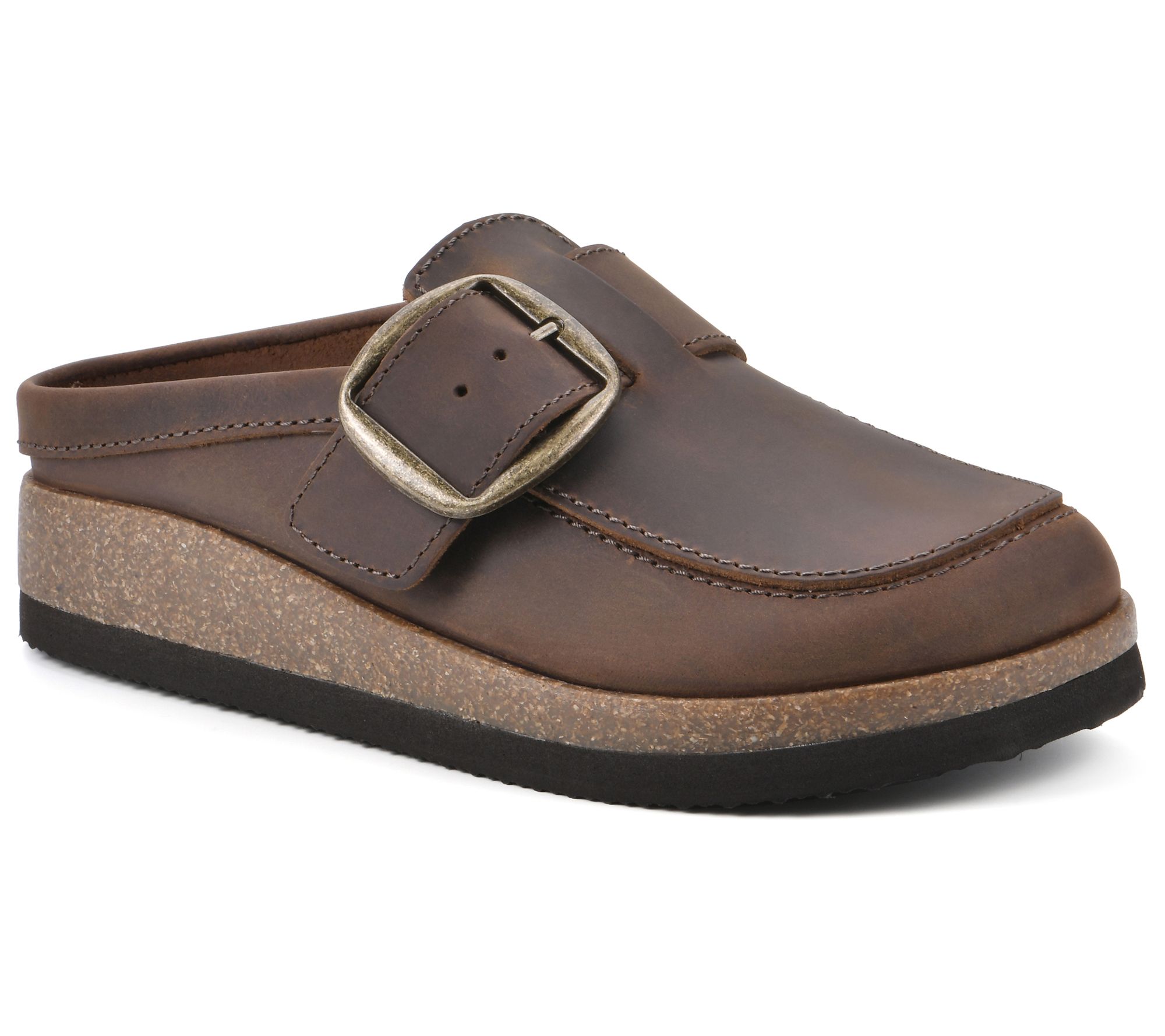 White Mountain Leather Buckle Clogs - Bueno